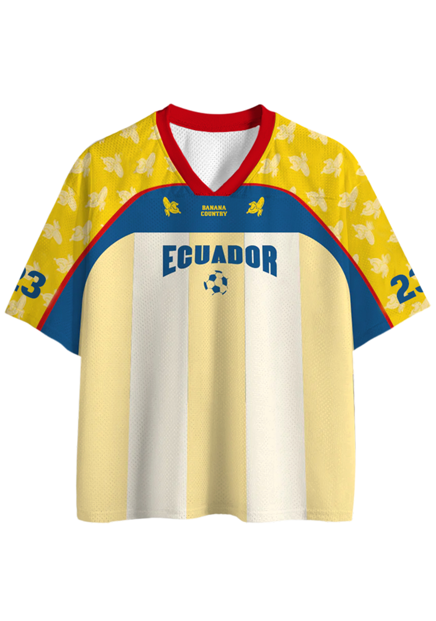 Ecuador Banana Country Striped Mesh Jersey Shirts
