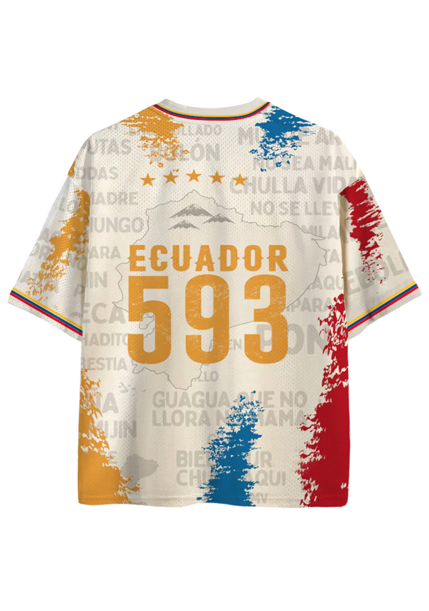 Retro Grunge Ecuador 593 Area Code Mesh Jersey Shirts