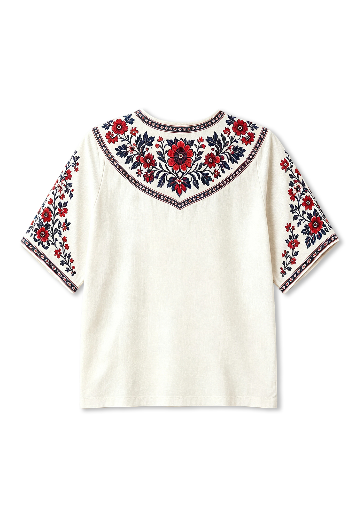 Boho Floral Border Montreal Alouettes V-Neck Blouse