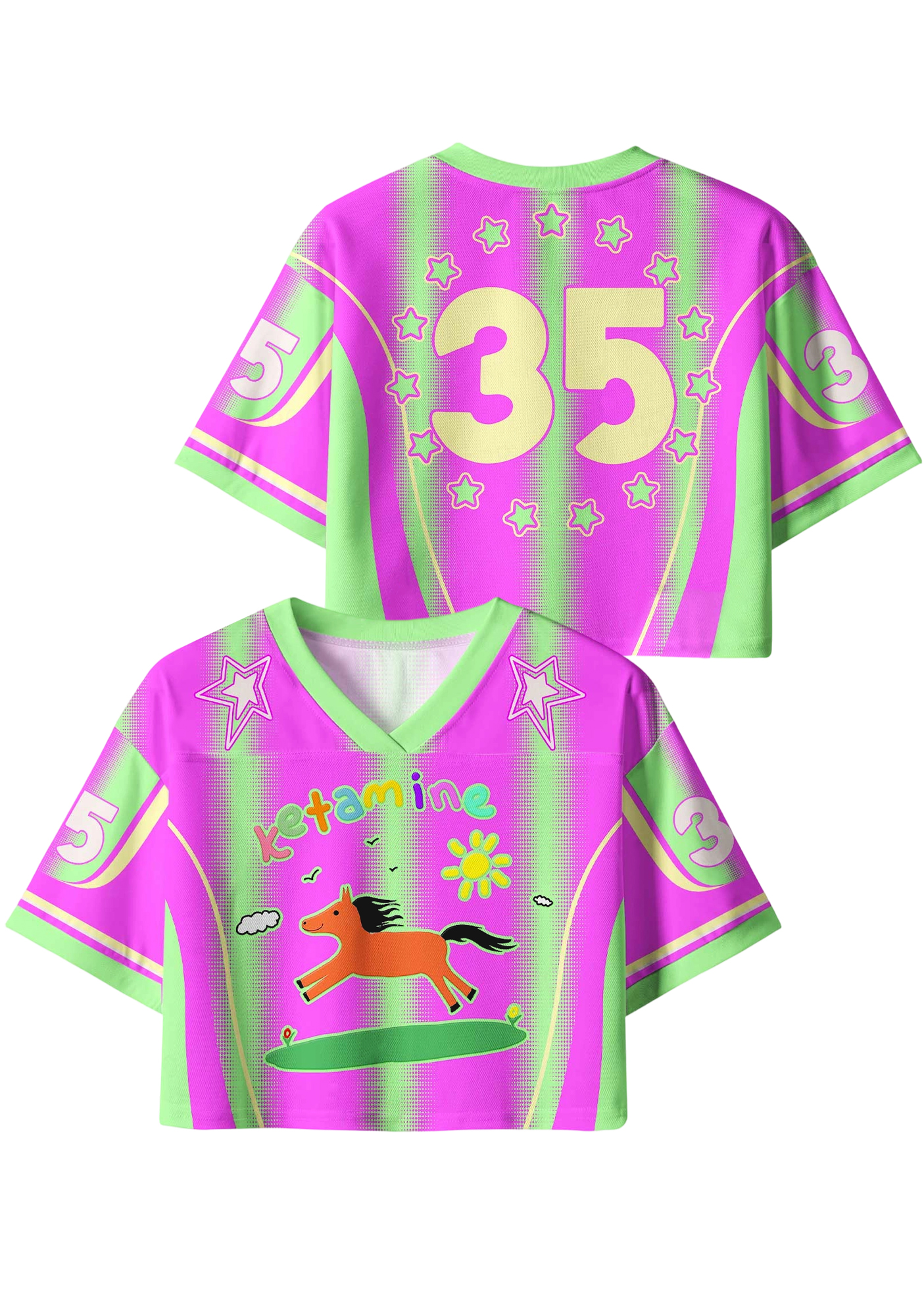 Ketamine Y2K Crop Sport Jersey Shirts