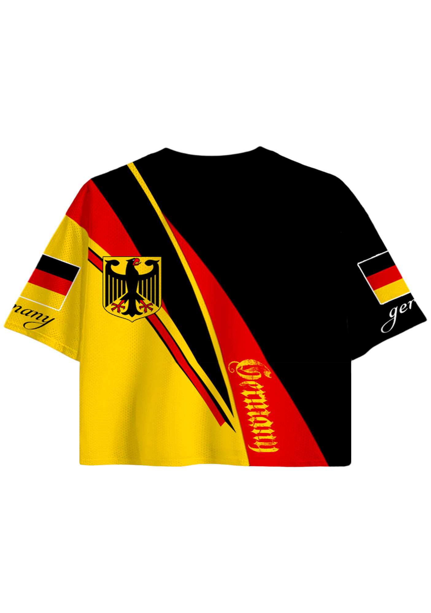 Carbon Fiber Texture German National Eagle Flag Cropped Mesh Jersey Shirt