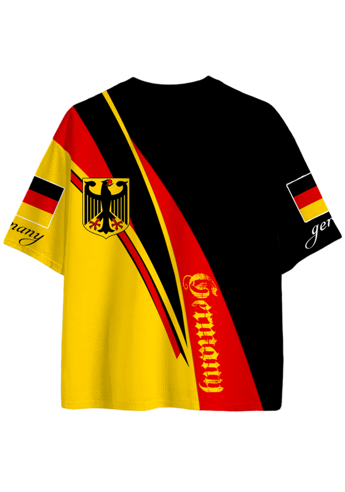 Germany Eagle Diagonal Color Block Mesh Jersey Shirts