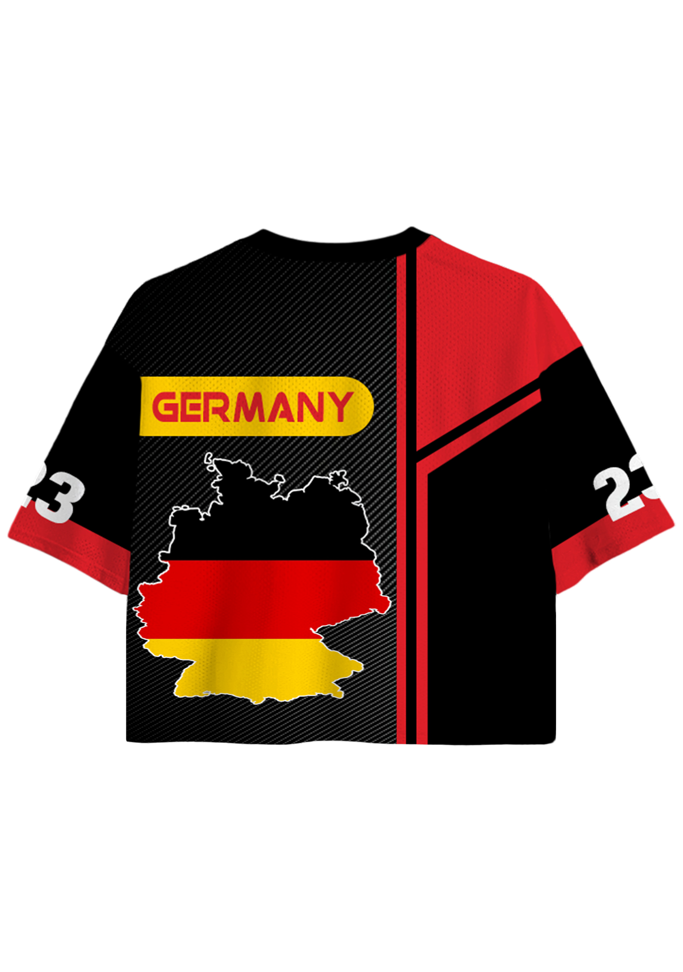 Carbon Fiber Texture German National Eagle Flag Cropped Mesh Jersey Shirt