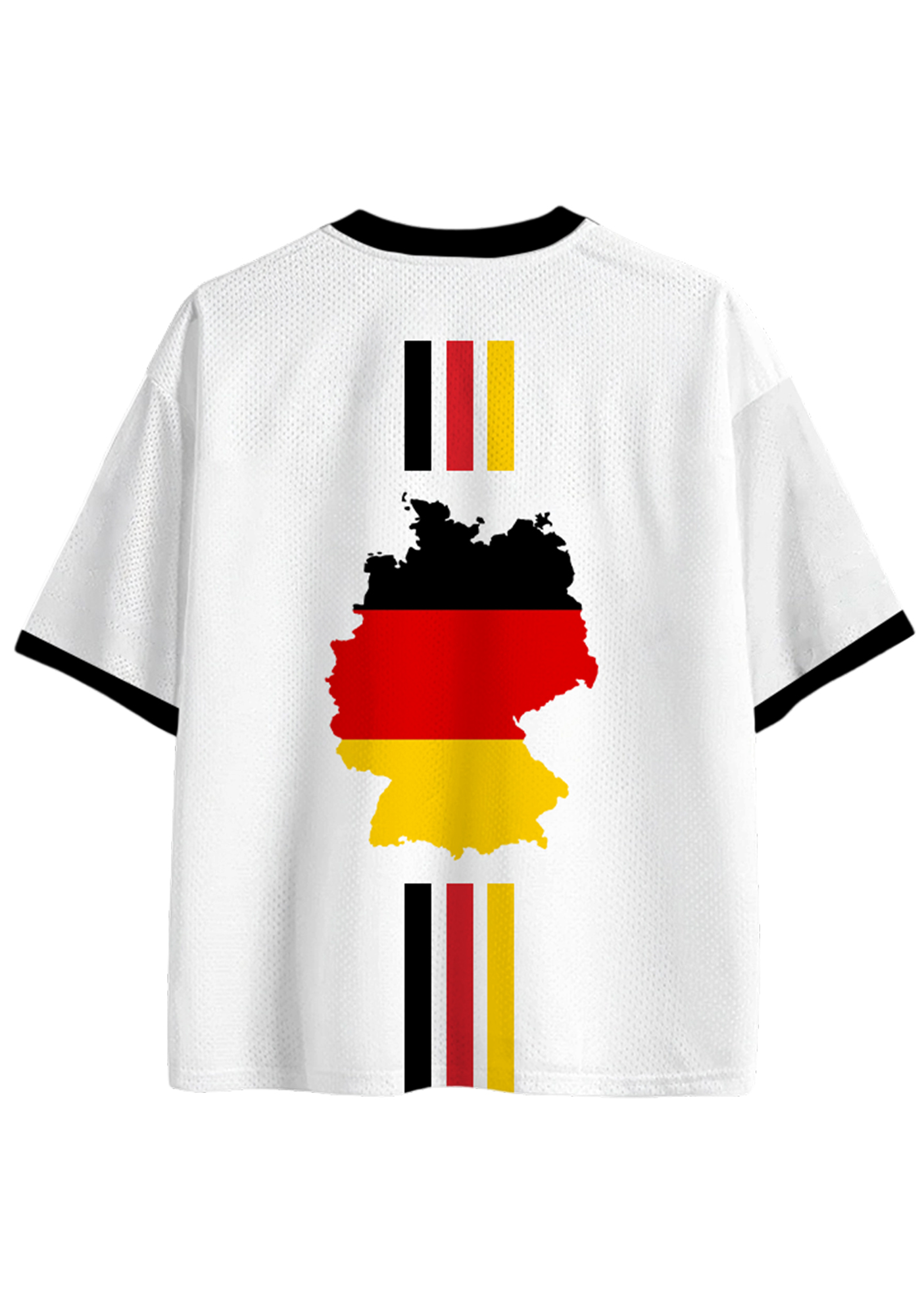 Germany Eagle Vertical Stripe White Mesh Jersey Shirts