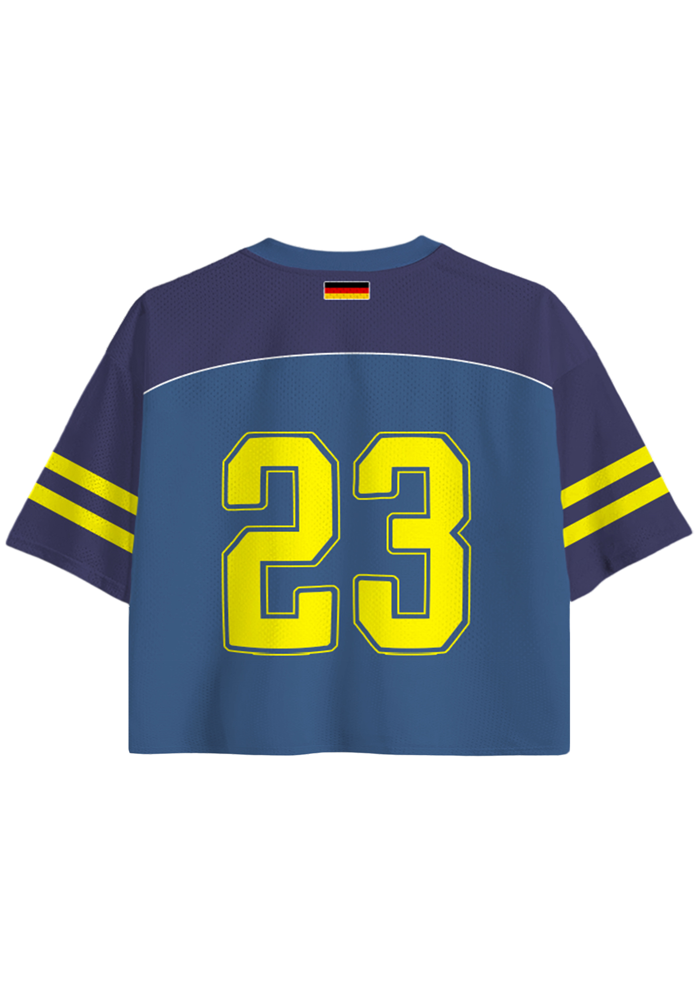 Retro Varsity Style Germany Flag Graphic Cropped Mesh Jersey Shirt