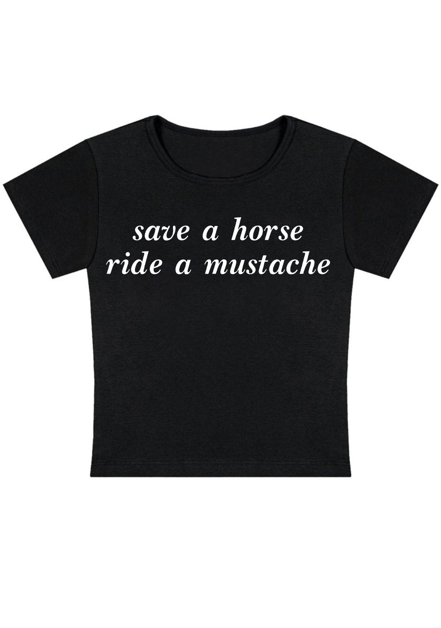 Save a Horse Ride a Mustache Y2K Baby Tee