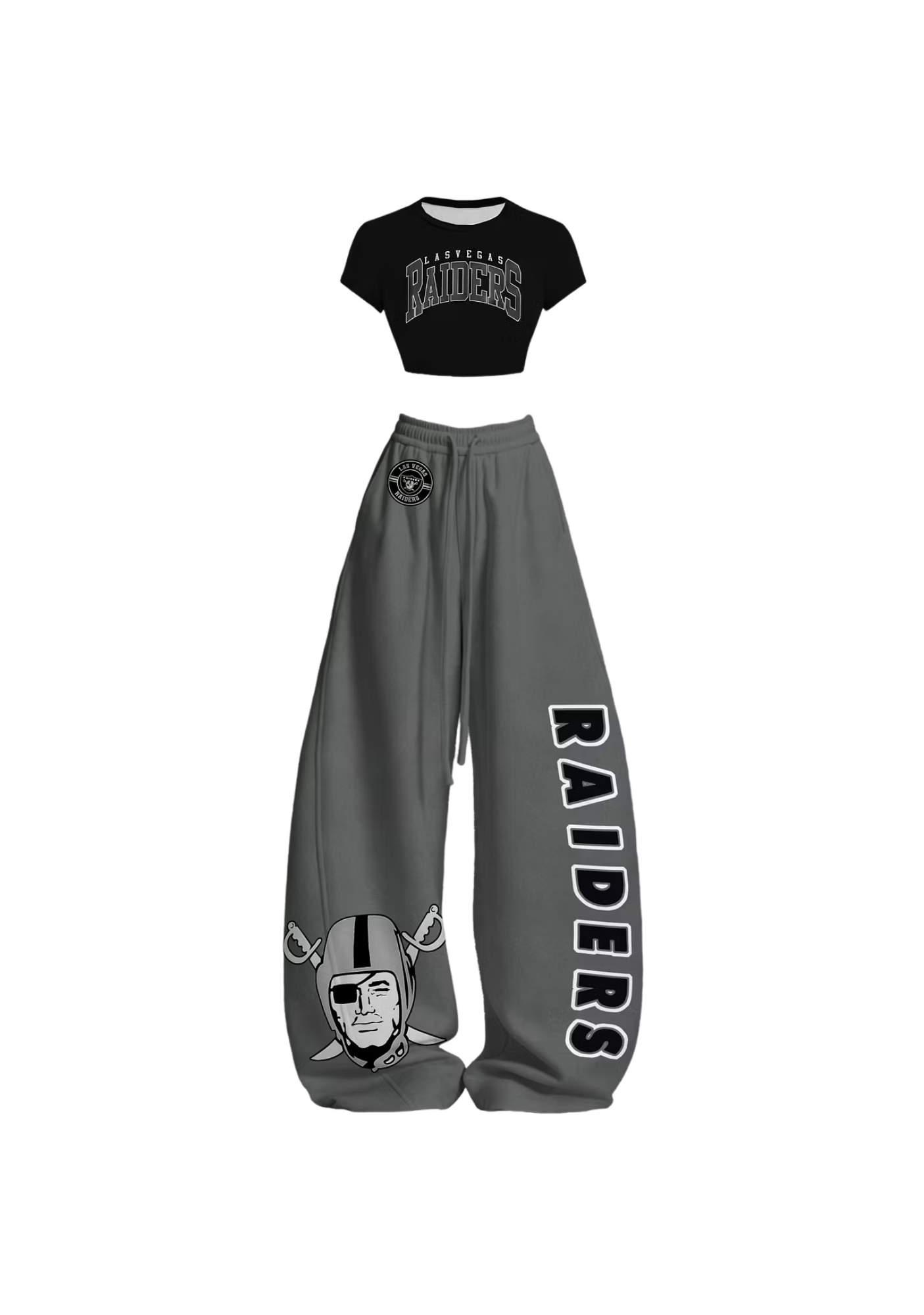 Las Vegas Raiders Raider Head Mascot Tops & Elasticated Trousers Two-Piece Set