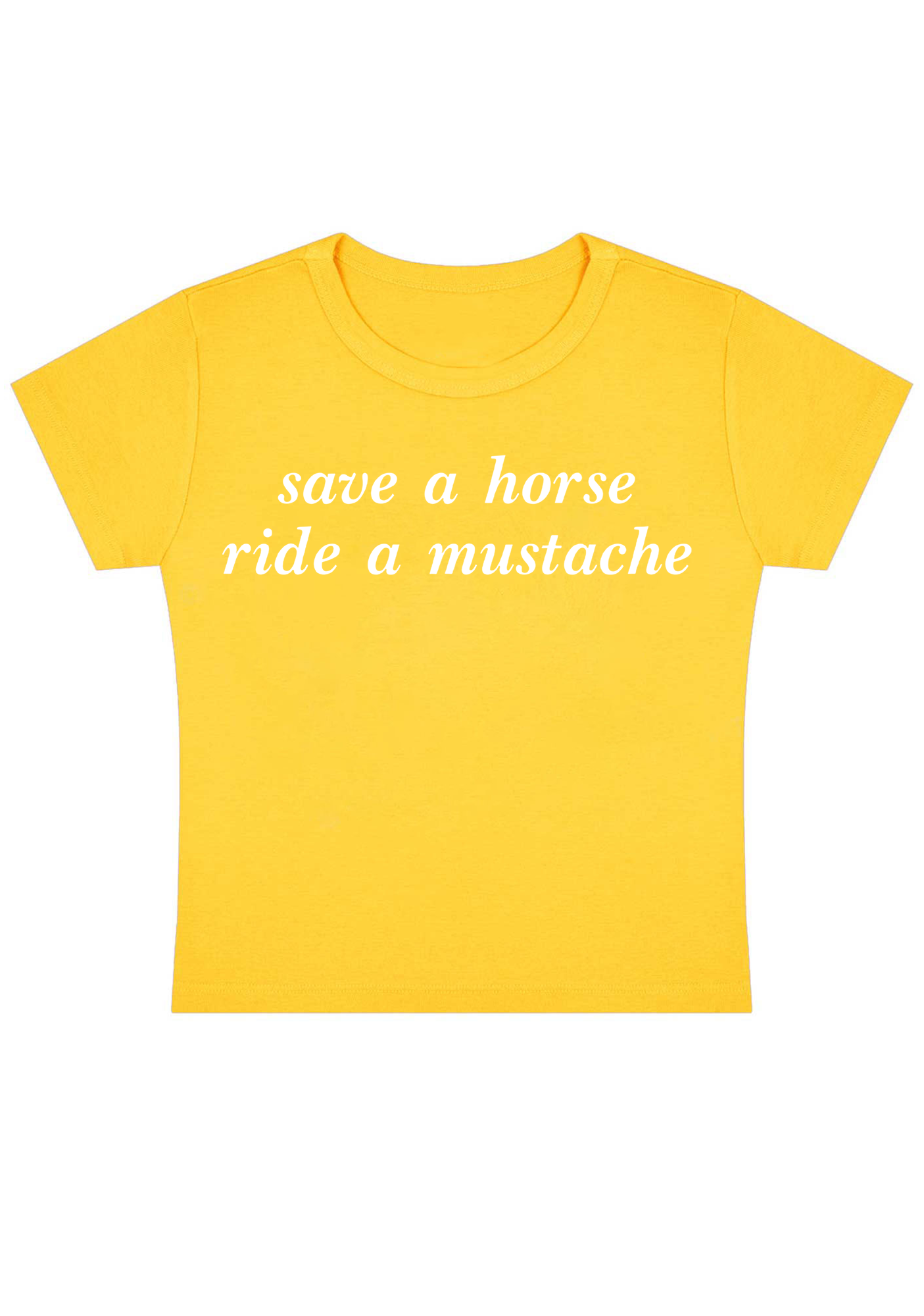 Save a Horse Ride a Mustache Y2K Baby Tee