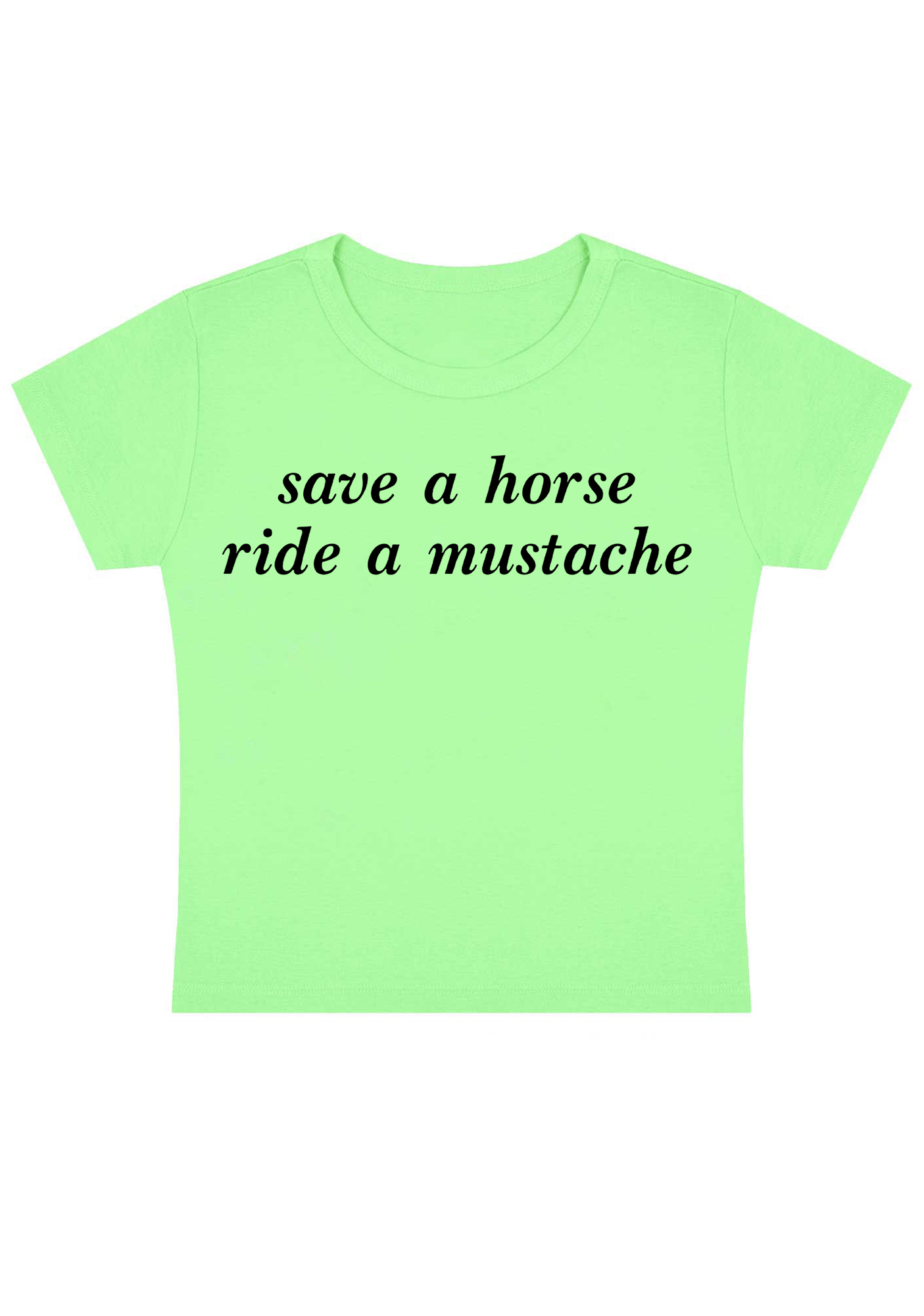 Save a Horse Ride a Mustache Y2K Baby Tee