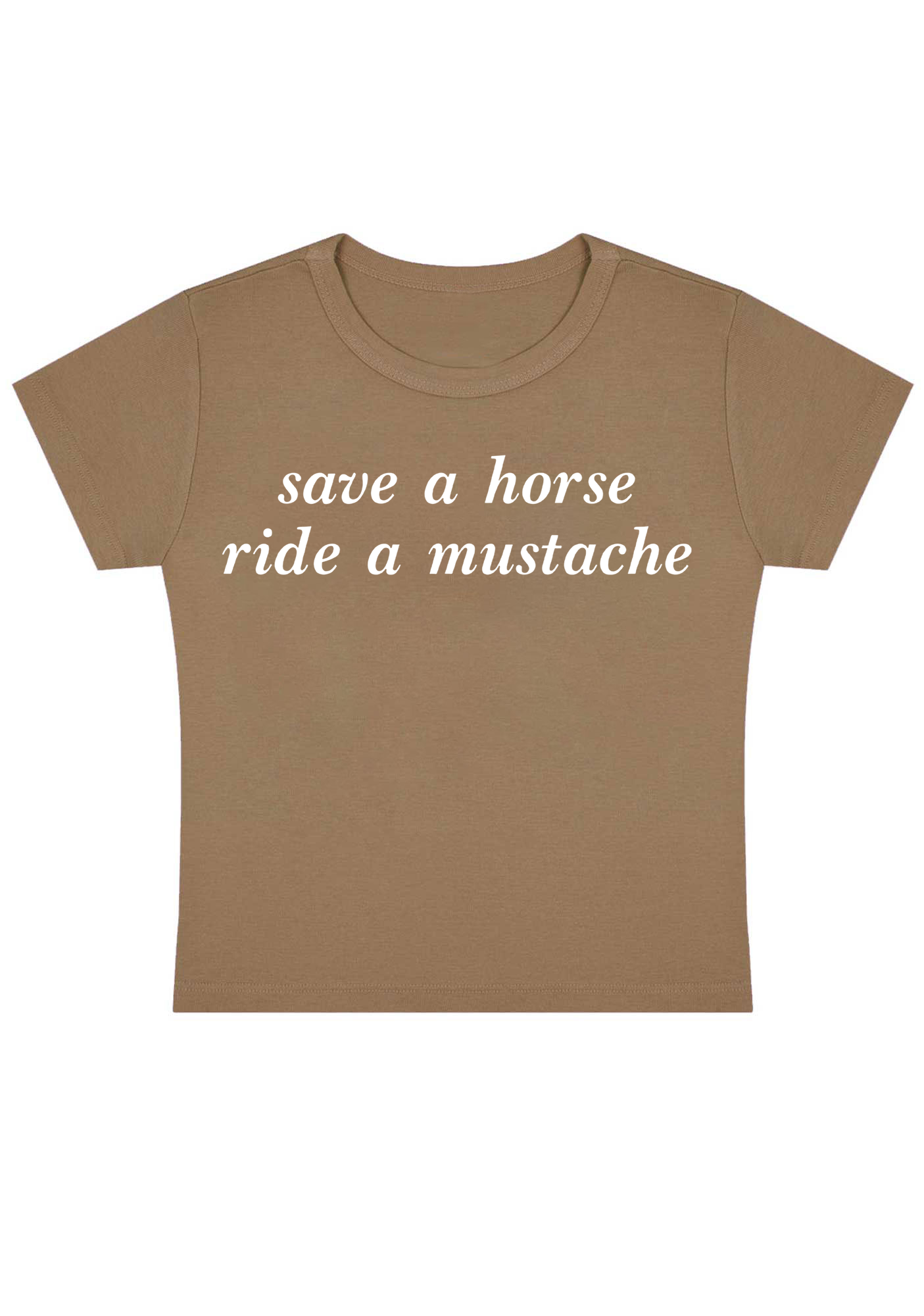 Save a Horse Ride a Mustache Y2K Baby Tee