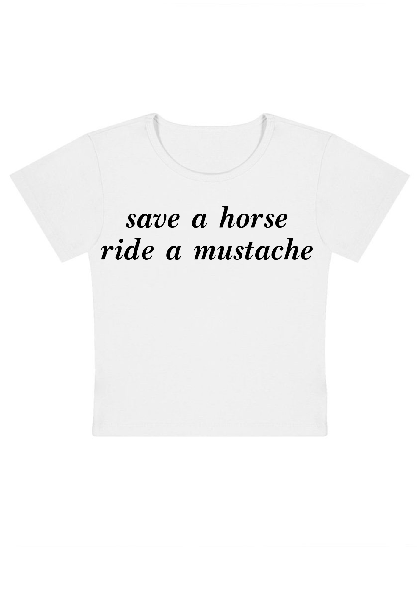 Save a Horse Ride a Mustache Y2K Baby Tee