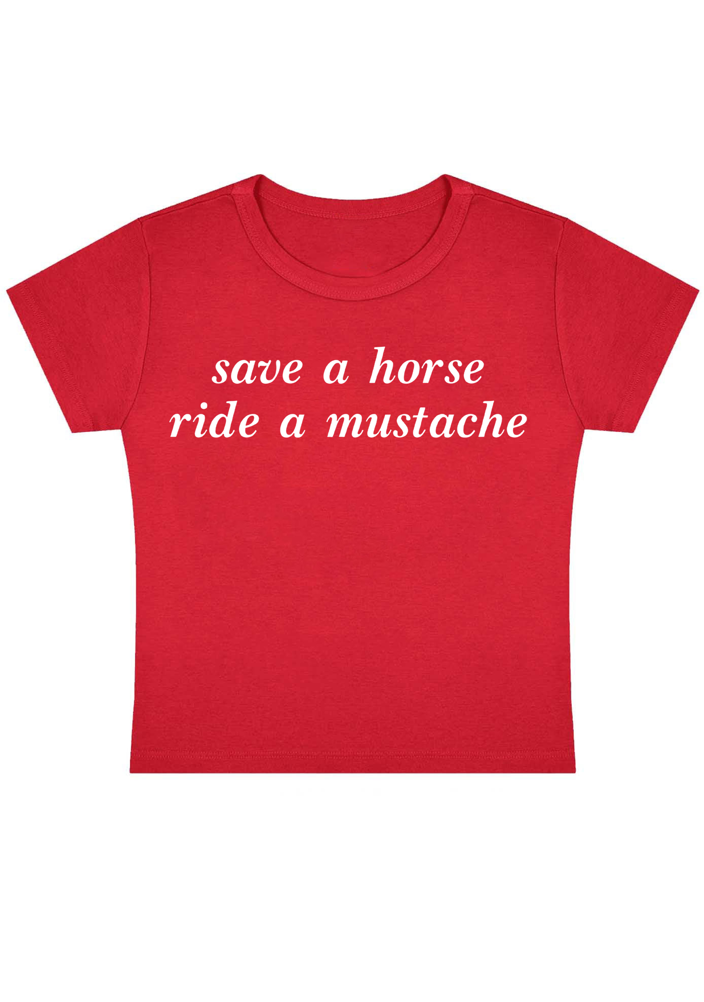 Save a Horse Ride a Mustache Y2K Baby Tee