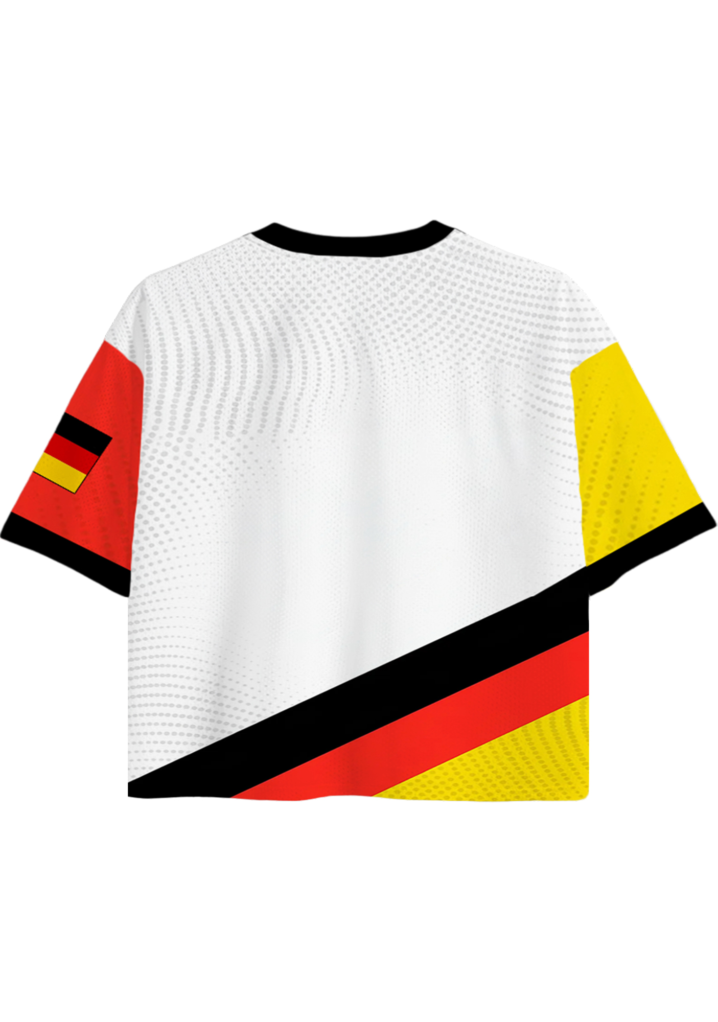 Germany Flag Inspired Cropped Mesh Jersey Shirt