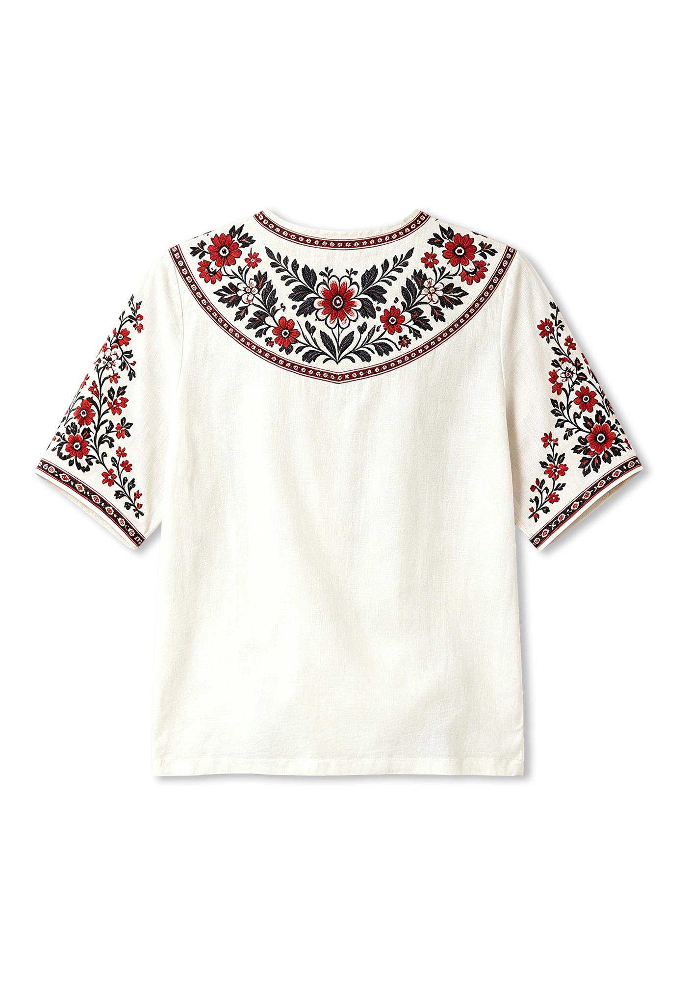 Boho Floral Border Calgary Stampeders V-Neck Blouse