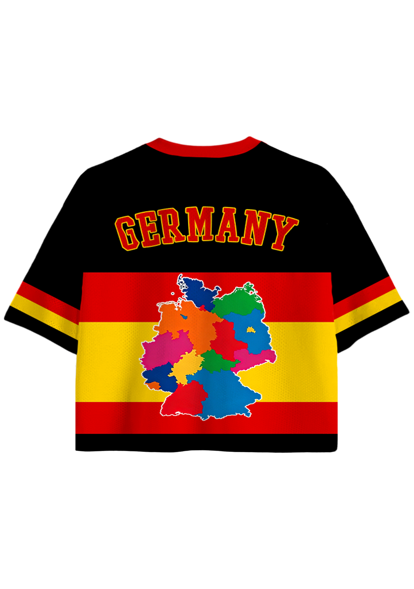 Vintage Germany Map Outline Cropped Mesh Jersey Shirt
