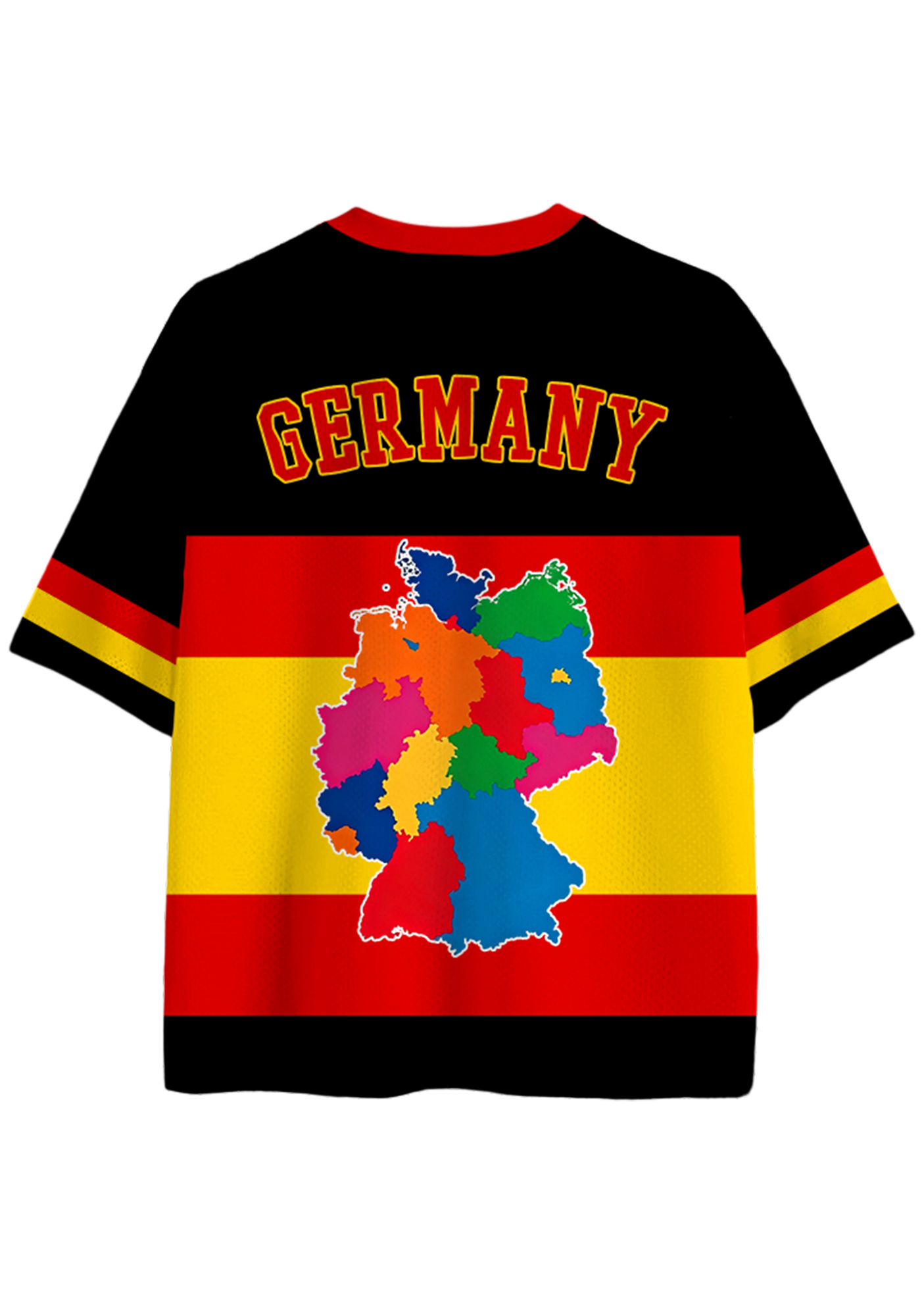 Vintage Germany Map Outline Mesh Jersey Shirts