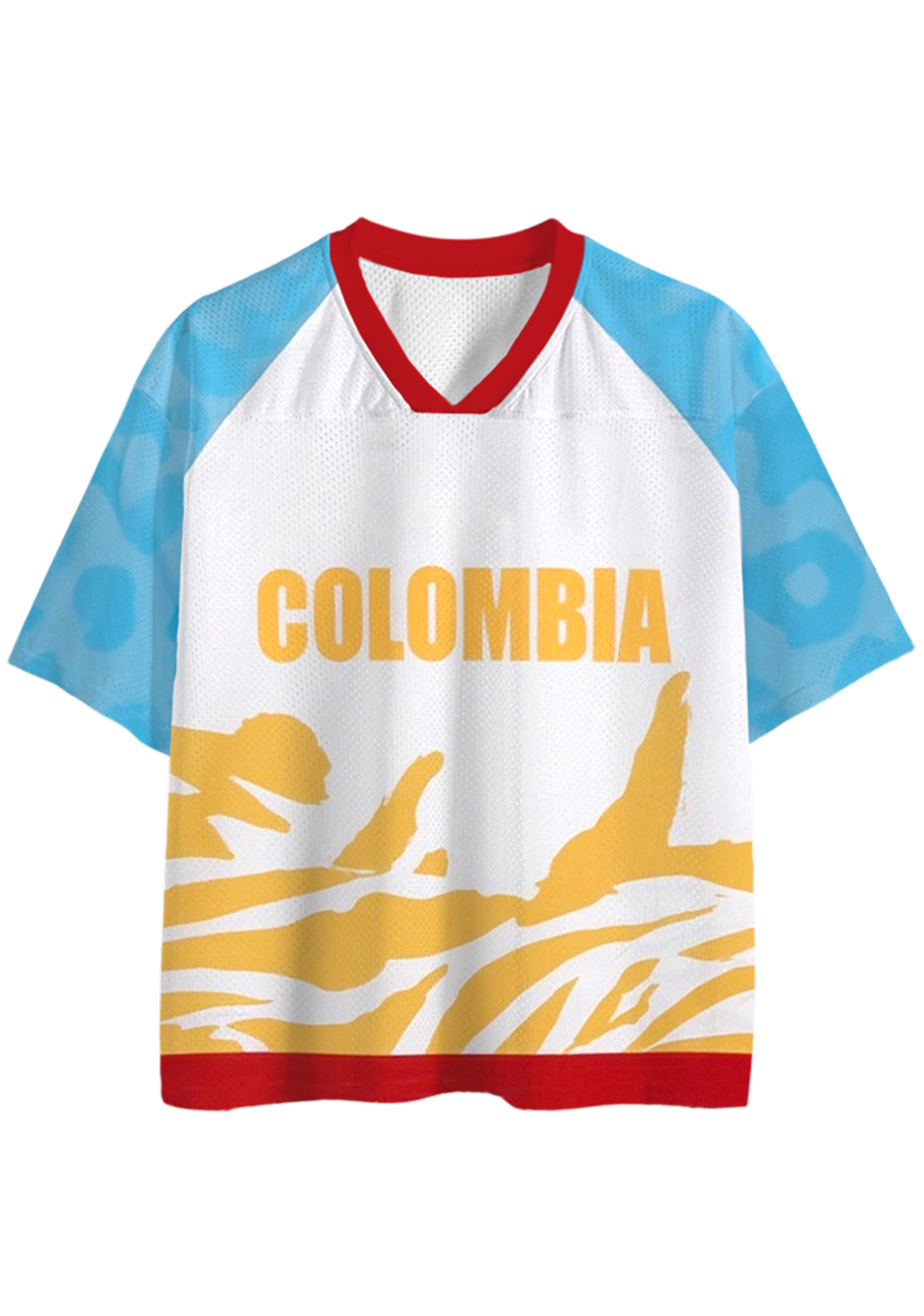 Abstract Gold Stripe Colombia Mesh Jersey Shirts