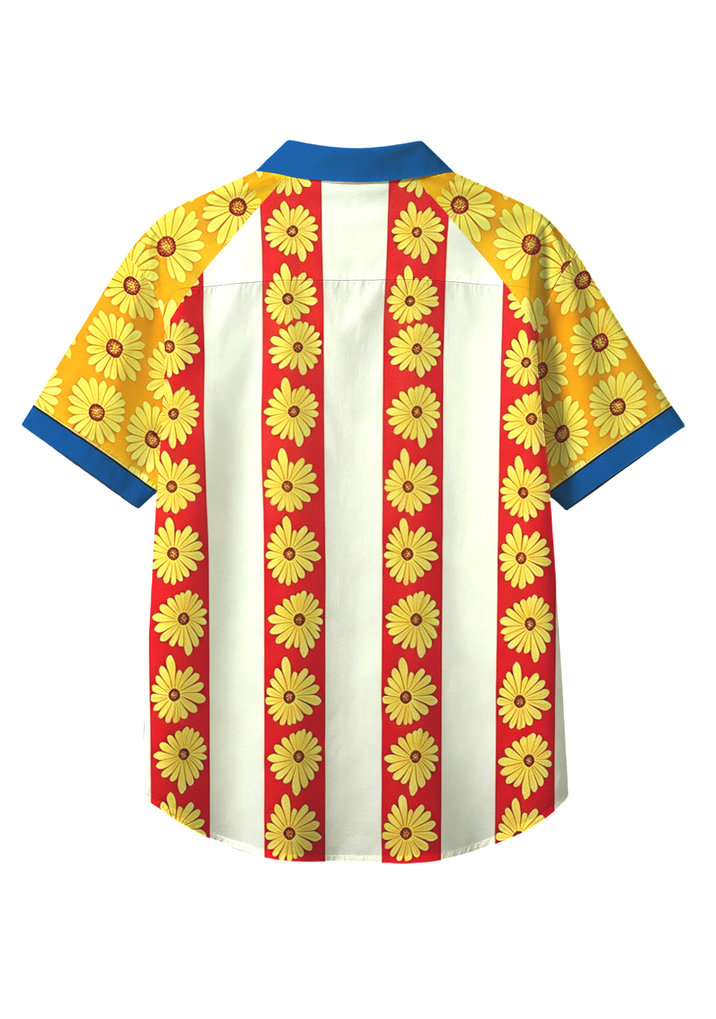 Vintage Sunflower Print Colombia Patriotic Button Up Hawaiian Shirt