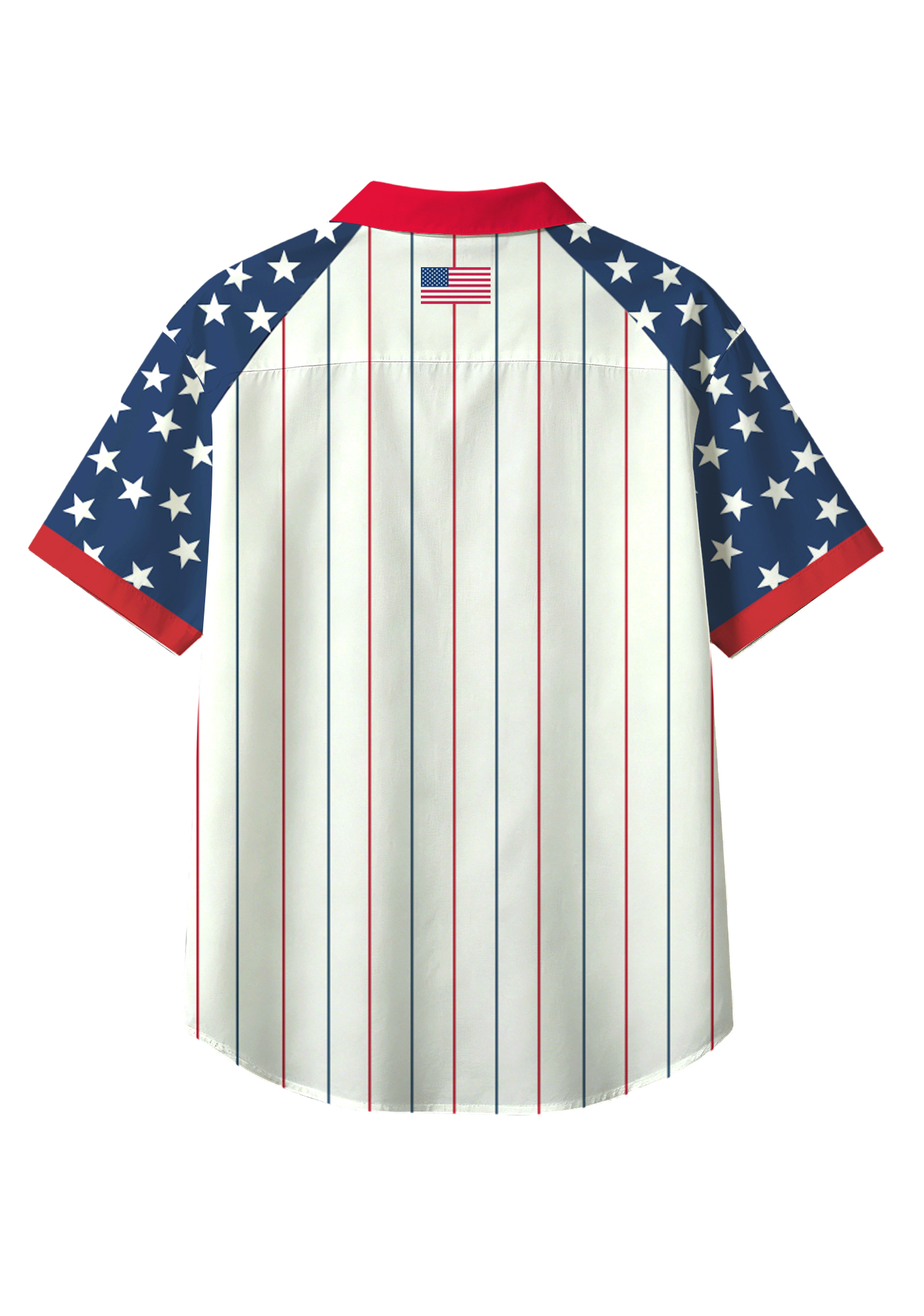 Vintage American Star Stripe USA Patriotic Button Up Hawaiian Shirt