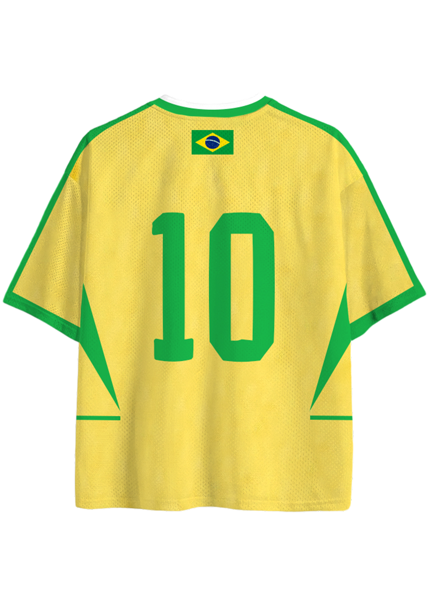 Yellow Green Brazil Virgin Mary Mesh Jersey Shirts