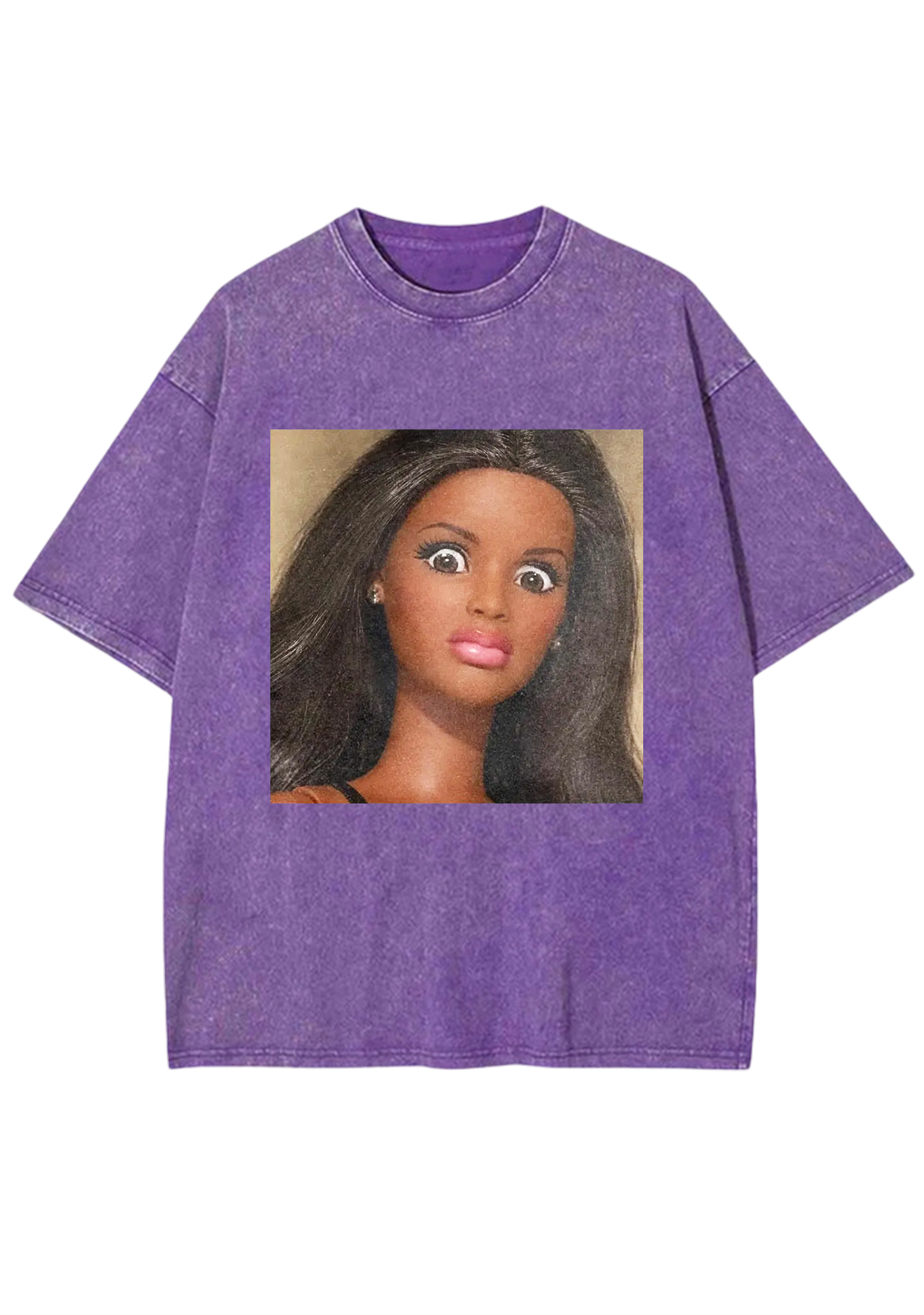 Shocked Big Eyes Barbie Meme Y2K Washed Tee