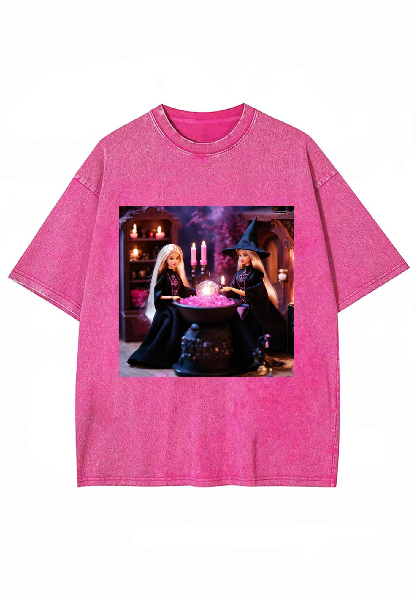 Witch Barbie Crystal Ball Y2K Washed Tee