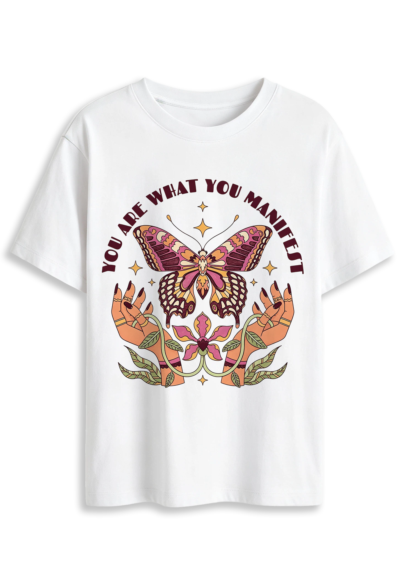 You Are What You Manifest Butterfly Hands Graphic T-Shirt