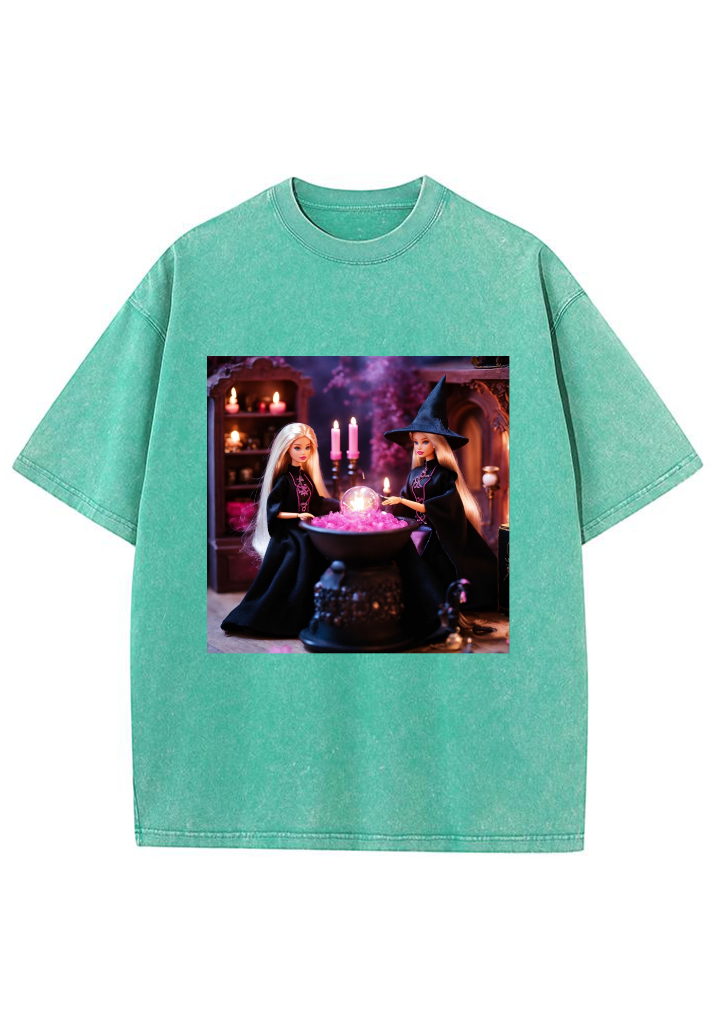 Witch Barbie Crystal Ball Y2K Washed Tee
