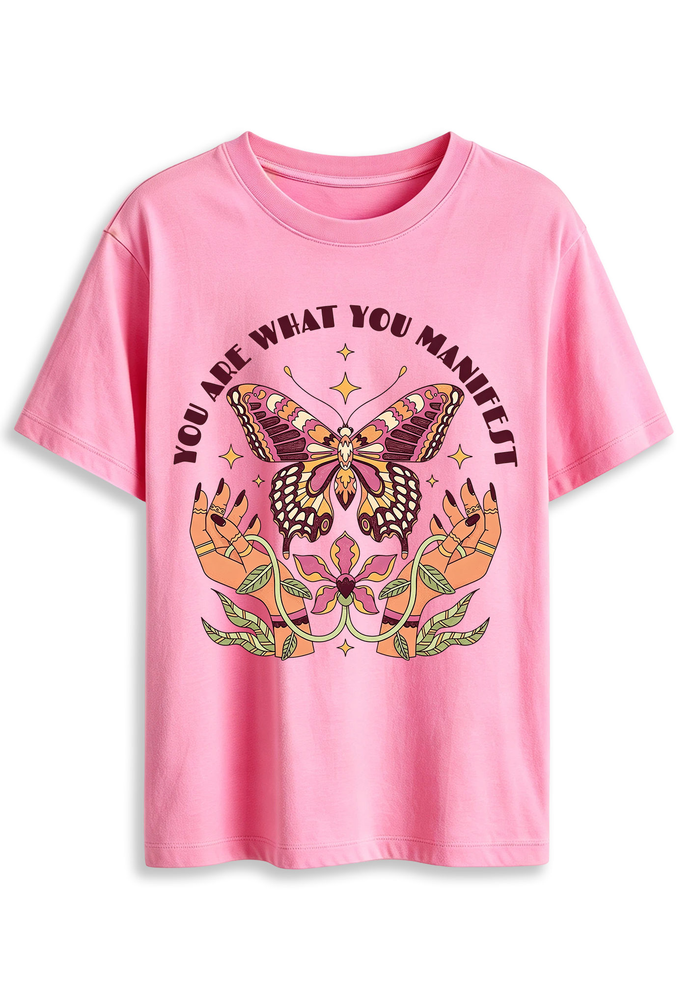 You Are What You Manifest Butterfly Hands Graphic T-Shirt