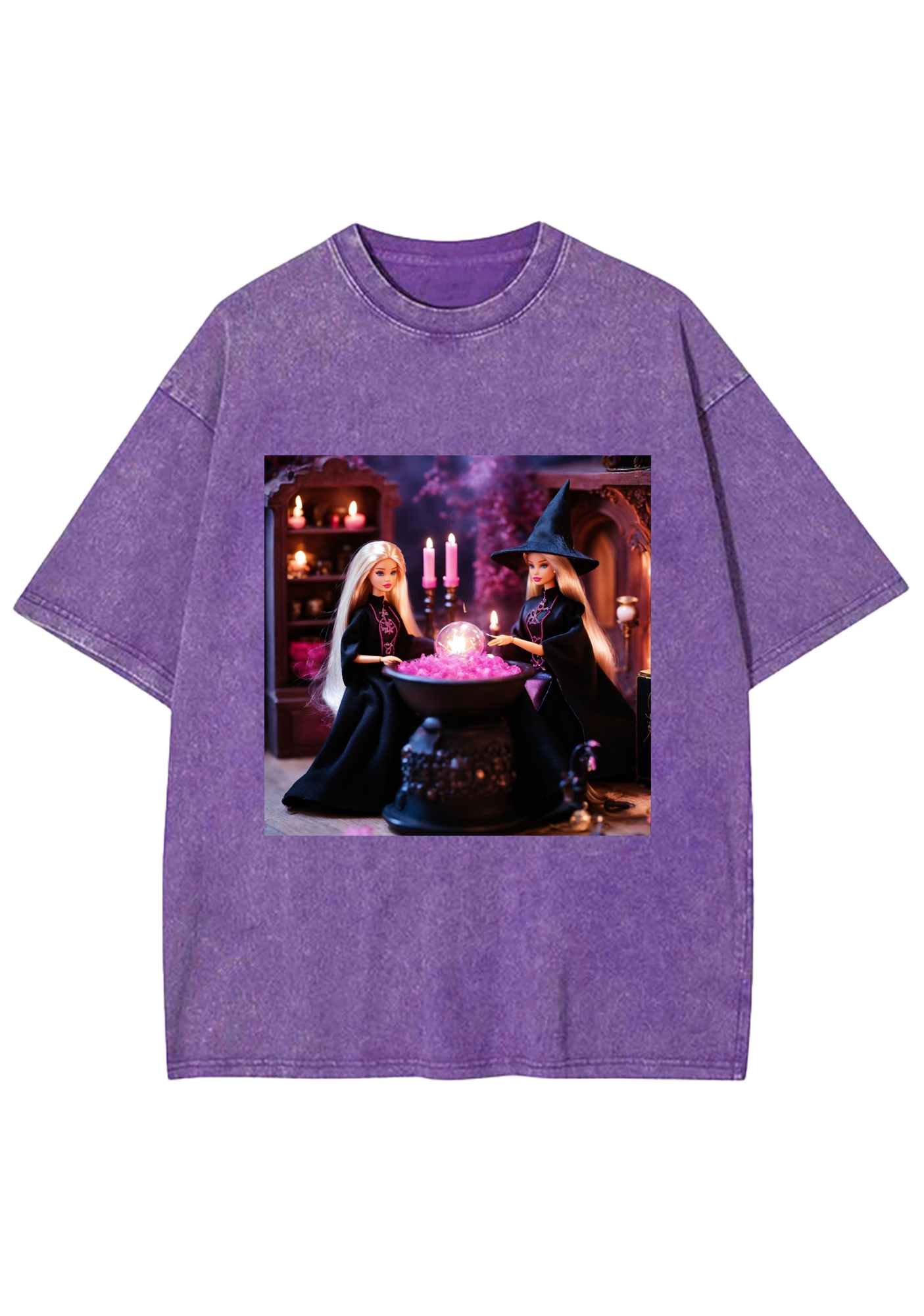 Witch Barbie Crystal Ball Y2K Washed Tee