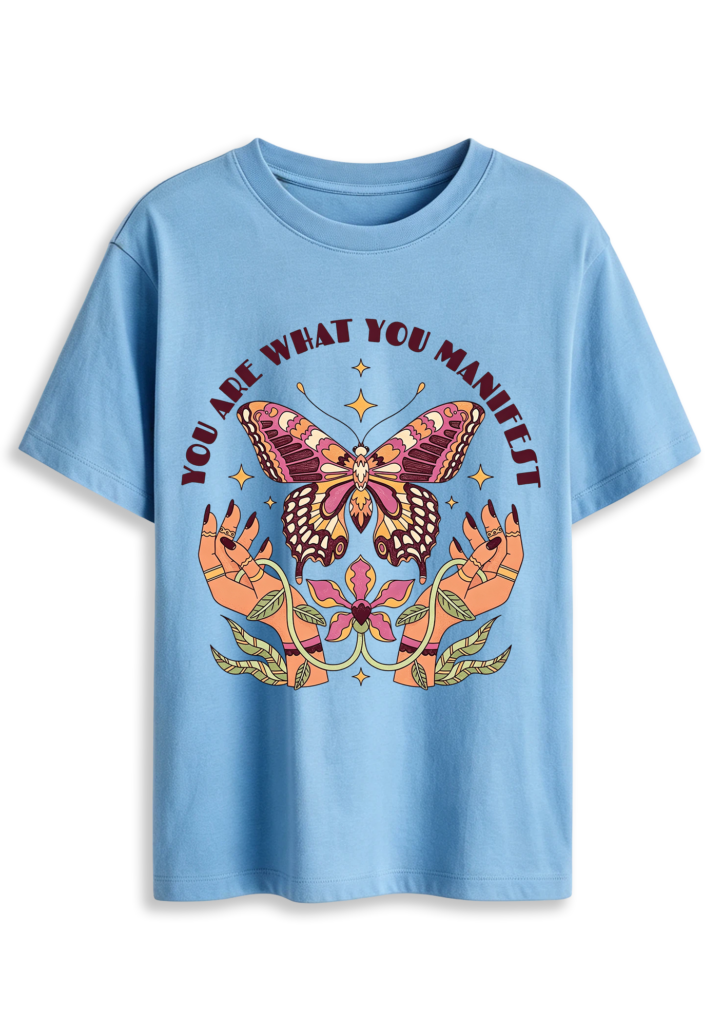 You Are What You Manifest Butterfly Hands Graphic T-Shirt