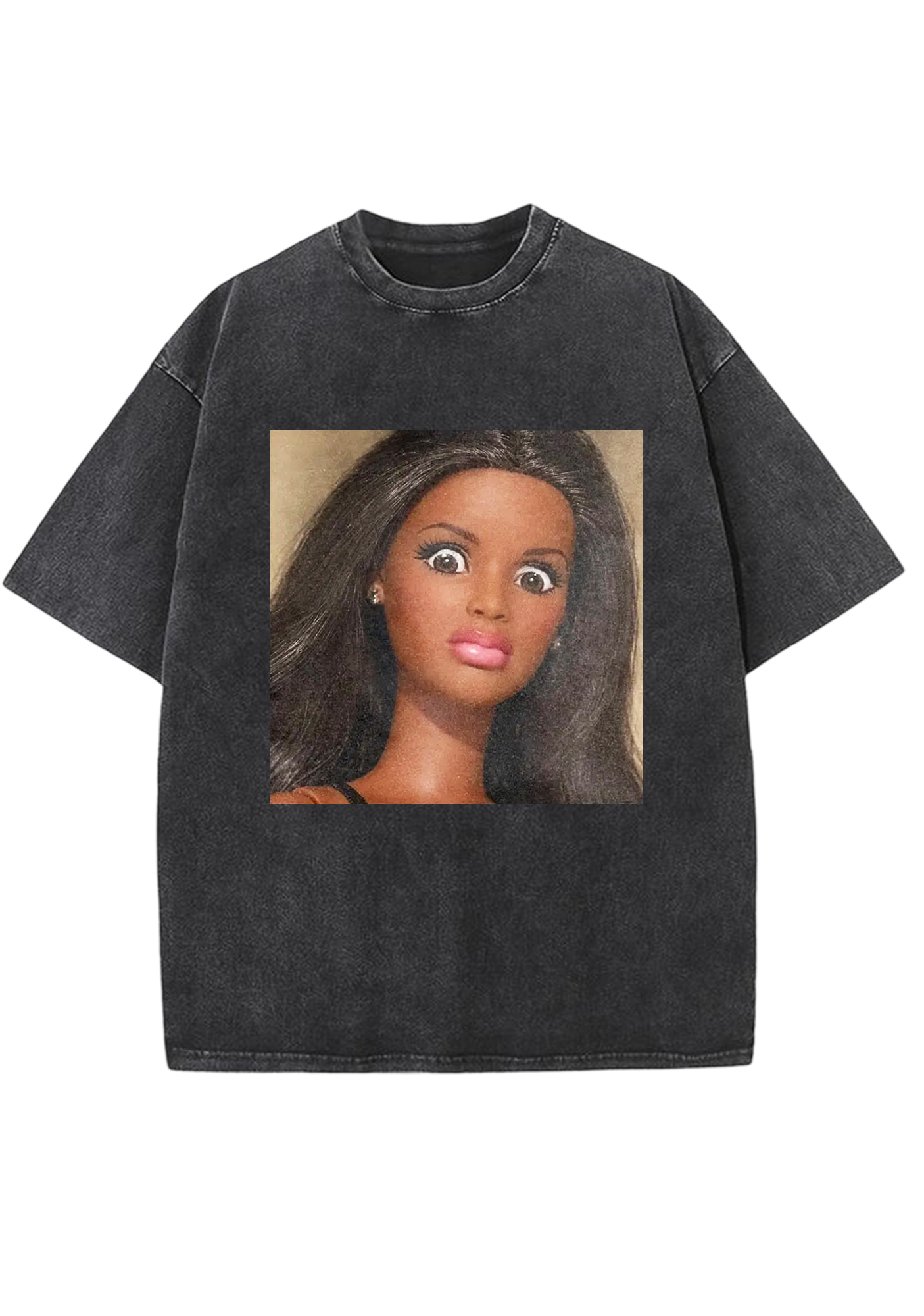 Shocked Big Eyes Barbie Meme Y2K Washed Tee