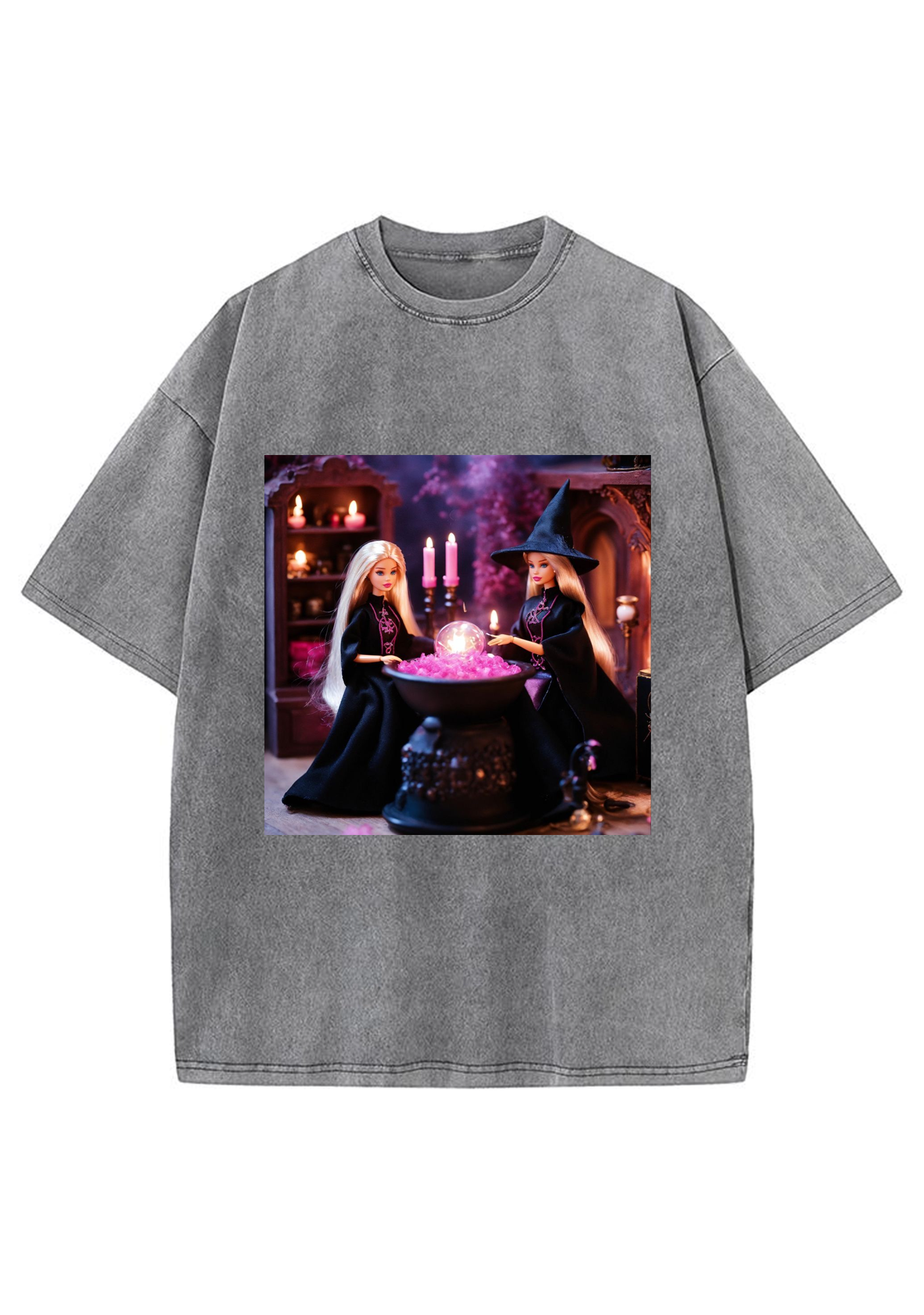 Witch Barbie Crystal Ball Y2K Washed Tee