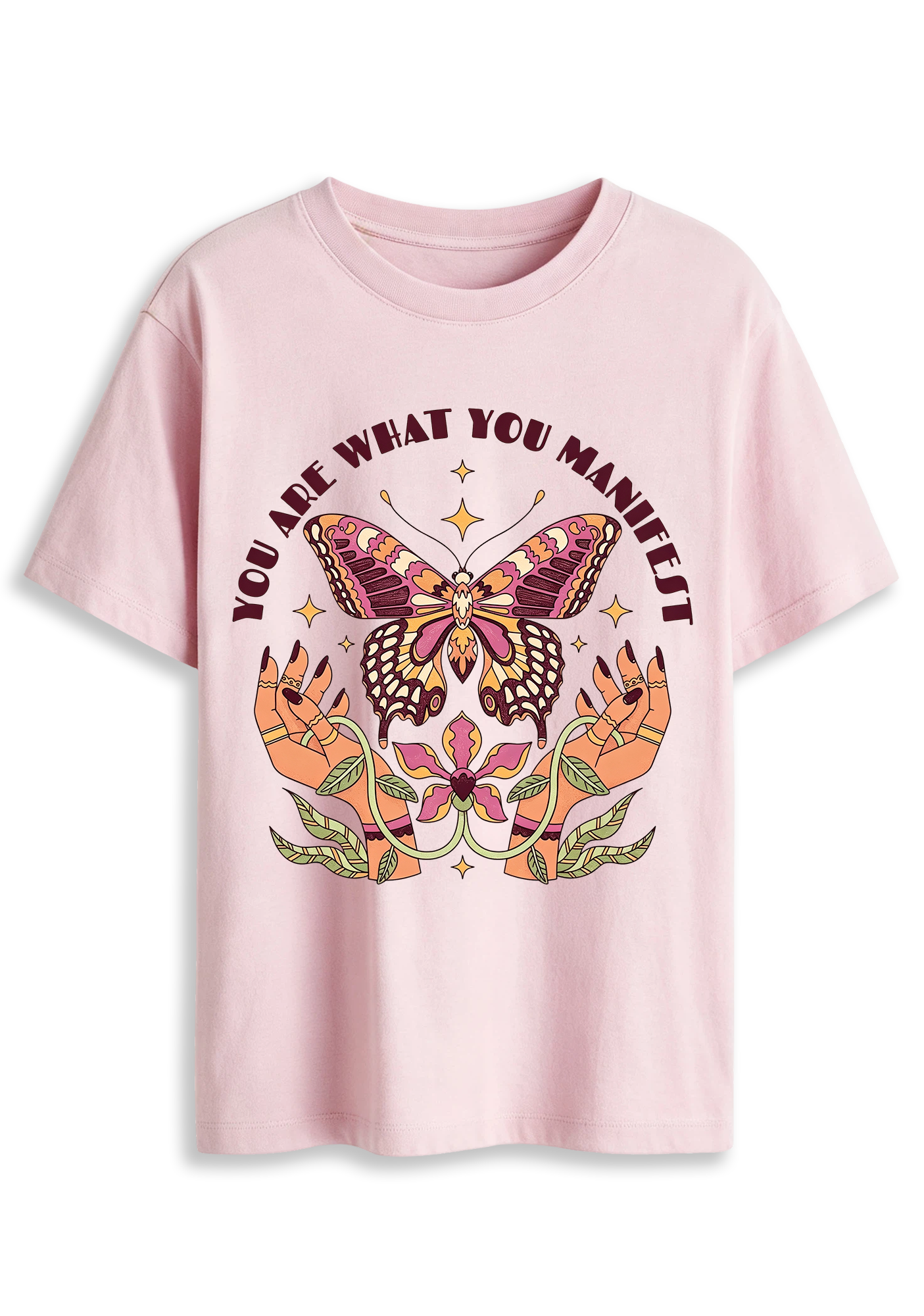 You Are What You Manifest Butterfly Hands Graphic T-Shirt