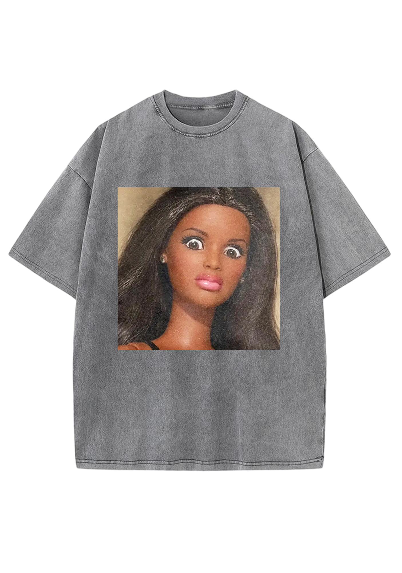 Shocked Big Eyes Barbie Meme Y2K Washed Tee