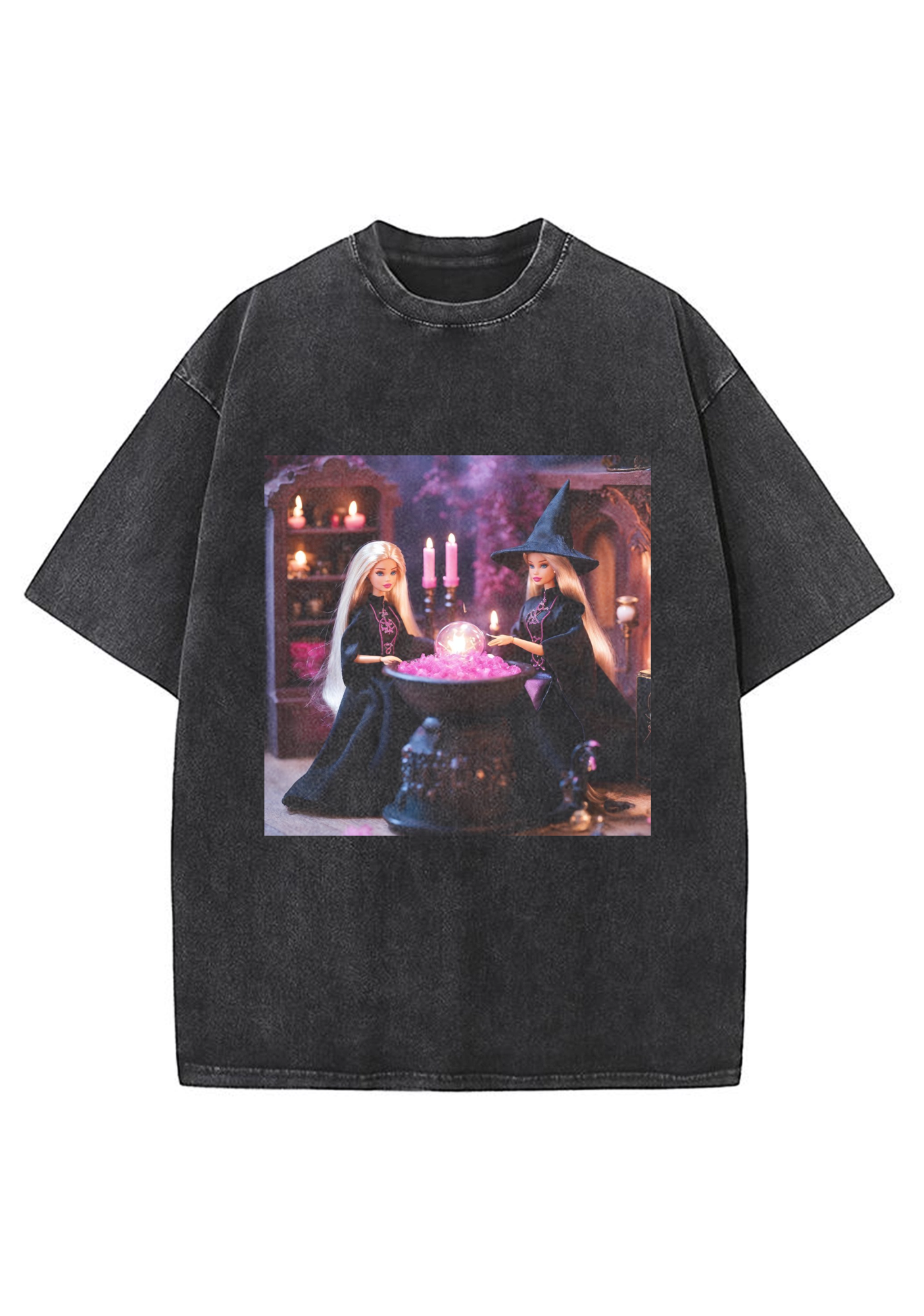 Witch Barbie Crystal Ball Y2K Washed Tee