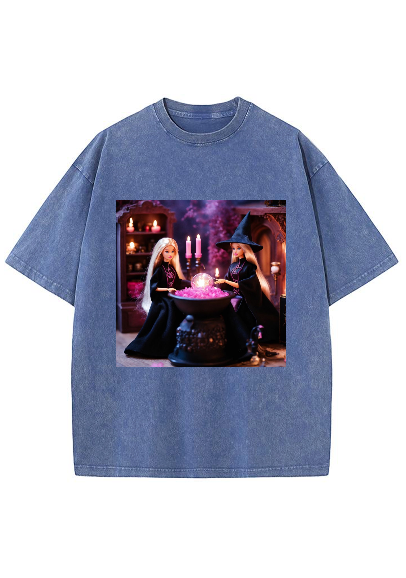 Witch Barbie Crystal Ball Y2K Washed Tee