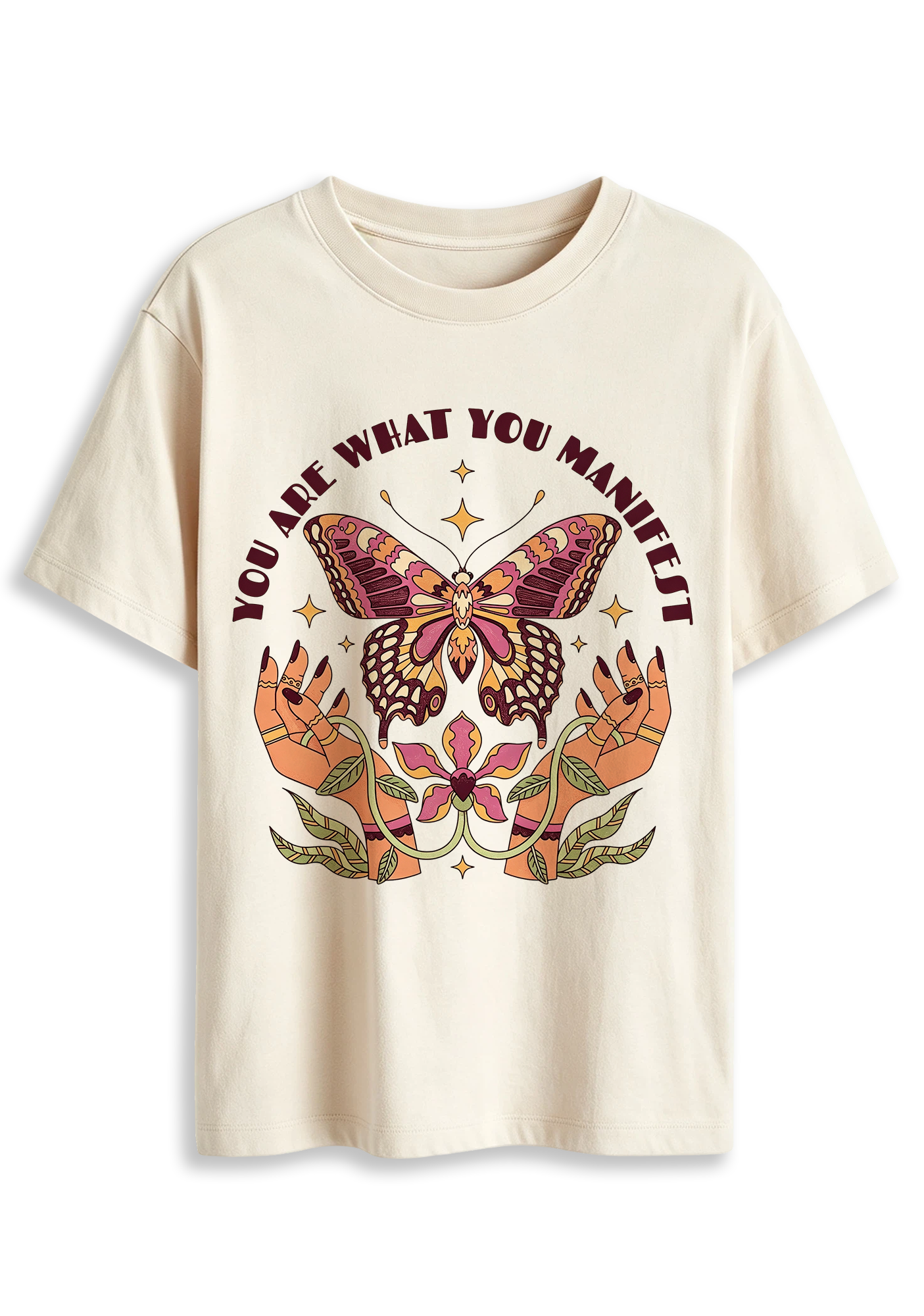 You Are What You Manifest Butterfly Hands Graphic T-Shirt