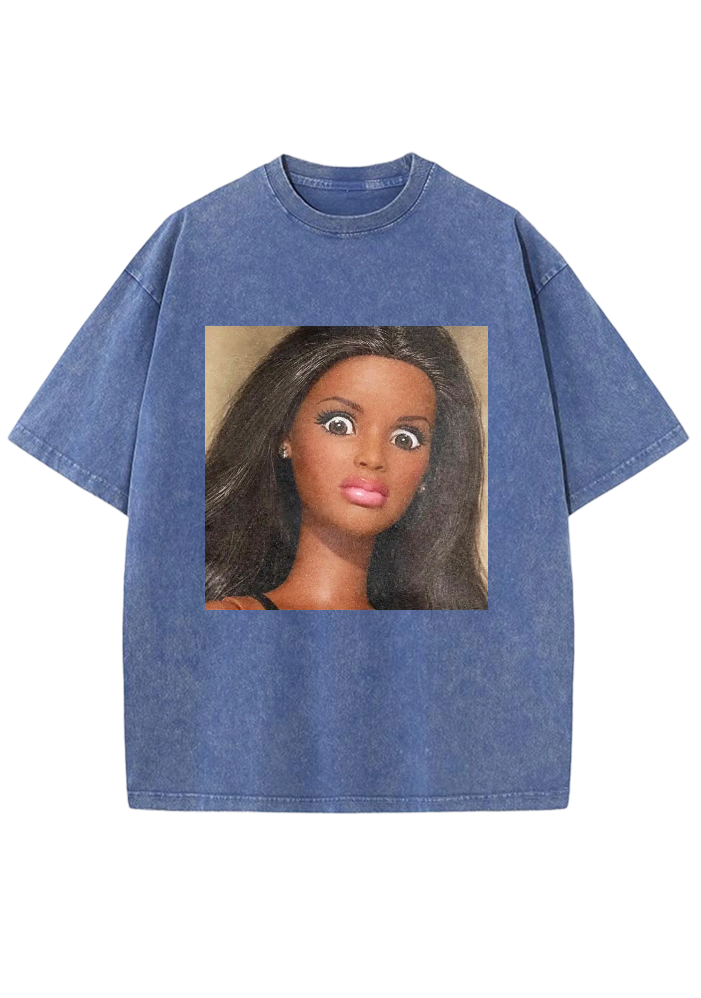 Shocked Big Eyes Barbie Meme Y2K Washed Tee