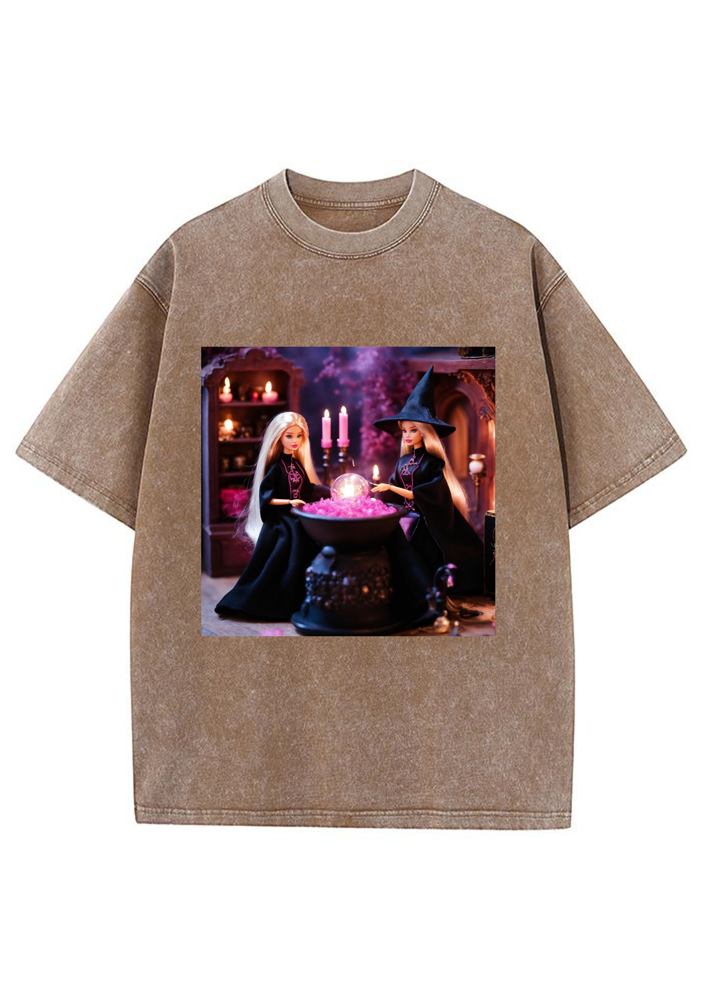 Witch Barbie Crystal Ball Y2K Washed Tee