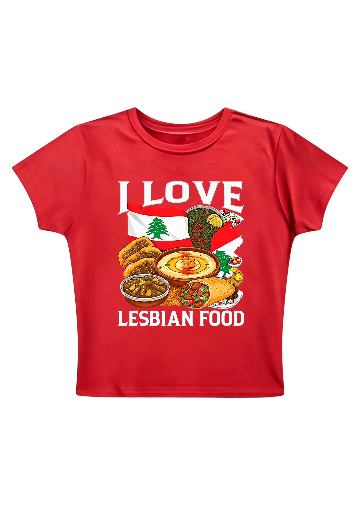 I Love Lesbian Food Y2K Baby Tee