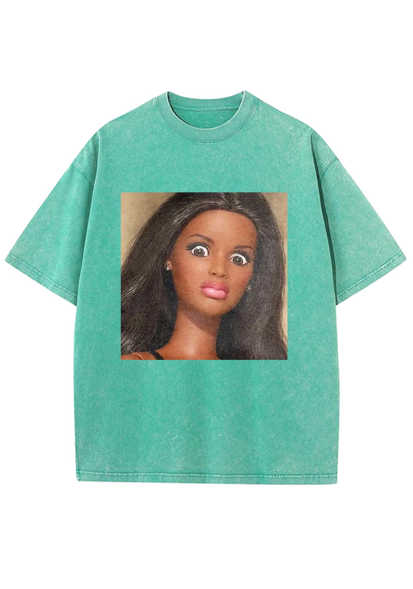 Shocked Big Eyes Barbie Meme Y2K Washed Tee