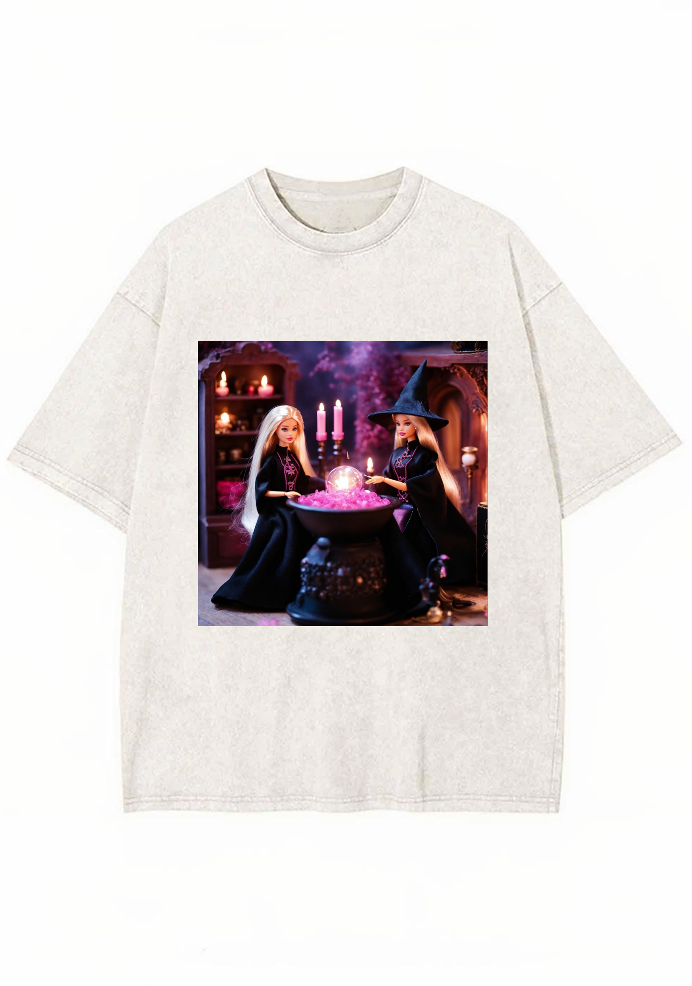 Witch Barbie Crystal Ball Y2K Washed Tee
