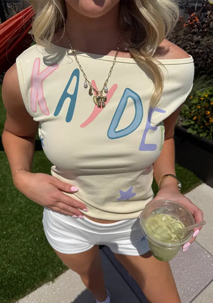 Sorority Custom Y2K Off the Shoulder Top