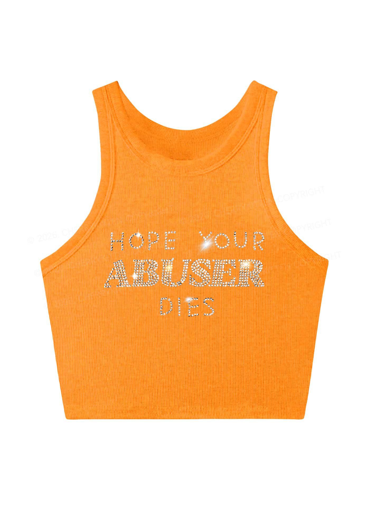 Hope Your Abuser Dies Y2K Crop Tank Top