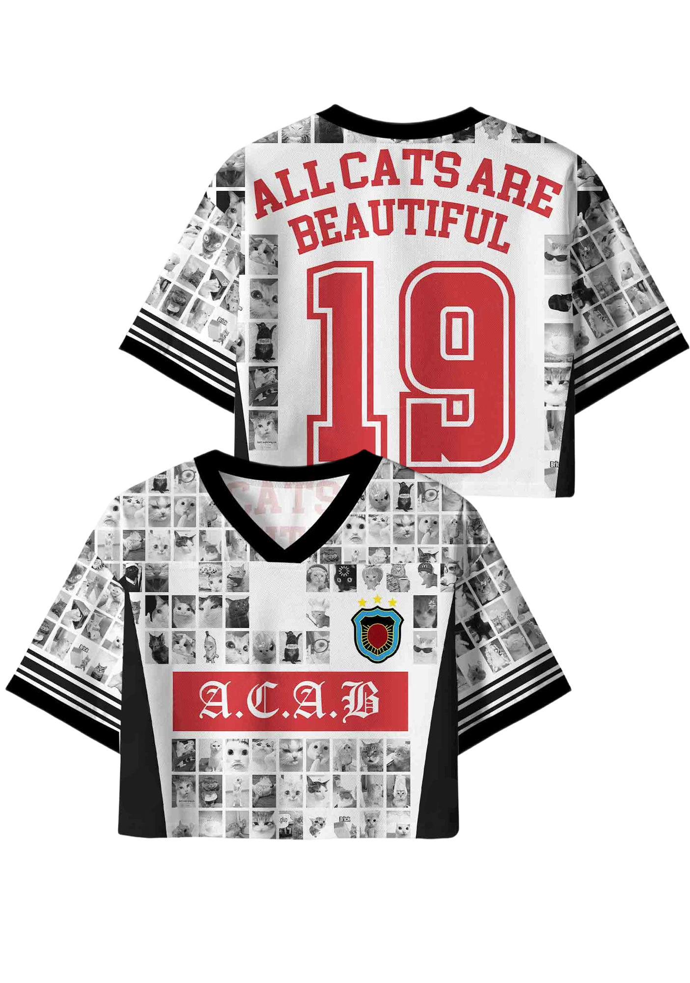 All Cats Y2K Crop Sport Jersey Shirts