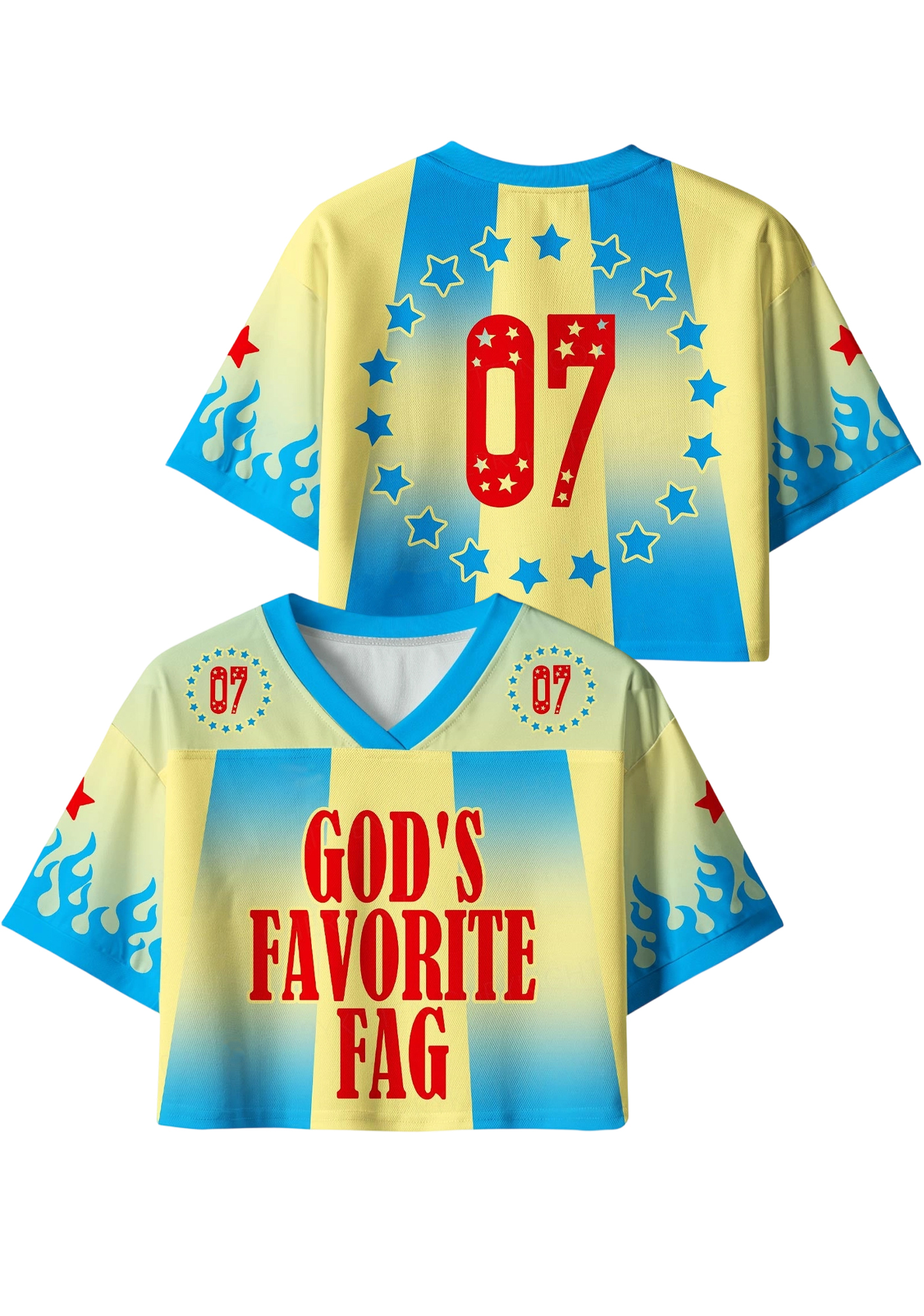 God's Favorite Fag Y2K Crop Sport Jersey Shirts