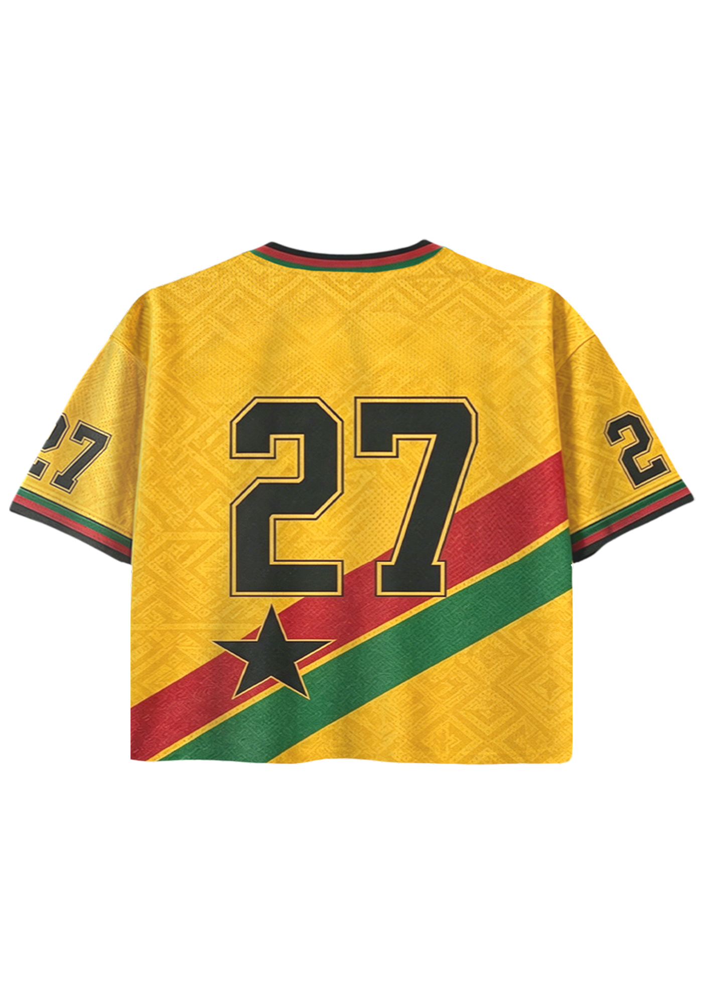 Black Stars Ghana National Team Cropped Mesh Jersey Shirt