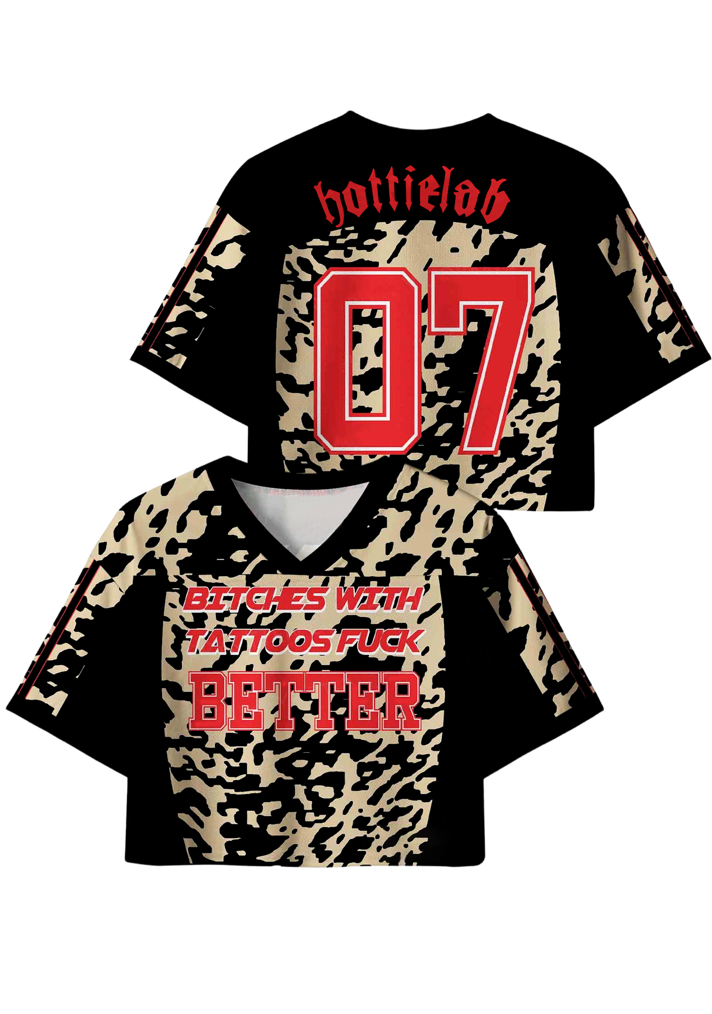 Tattoos Y2K Crop Sport Jersey Shirts