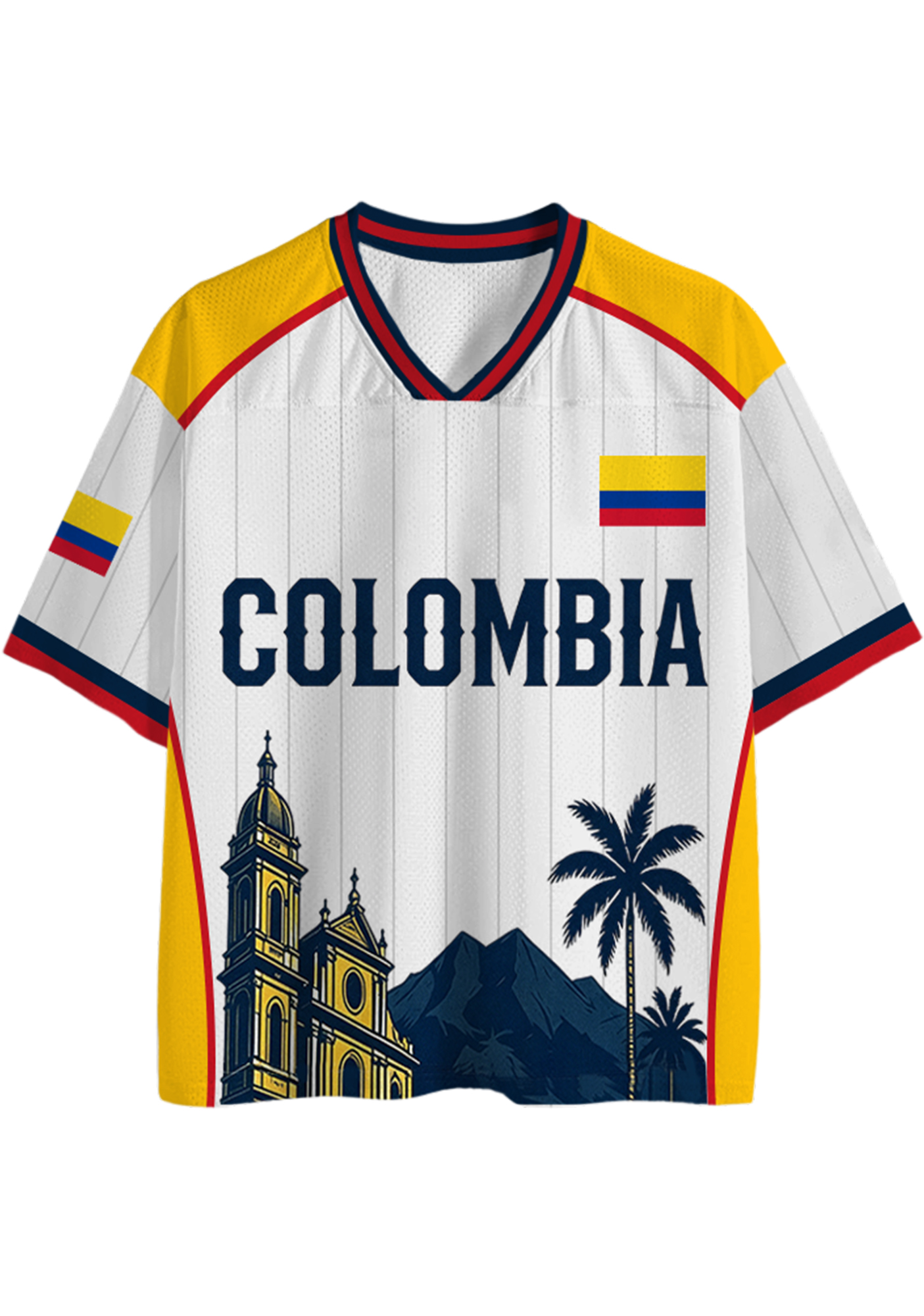 Colombia City Landscape Flag Mesh Jersey Shirts